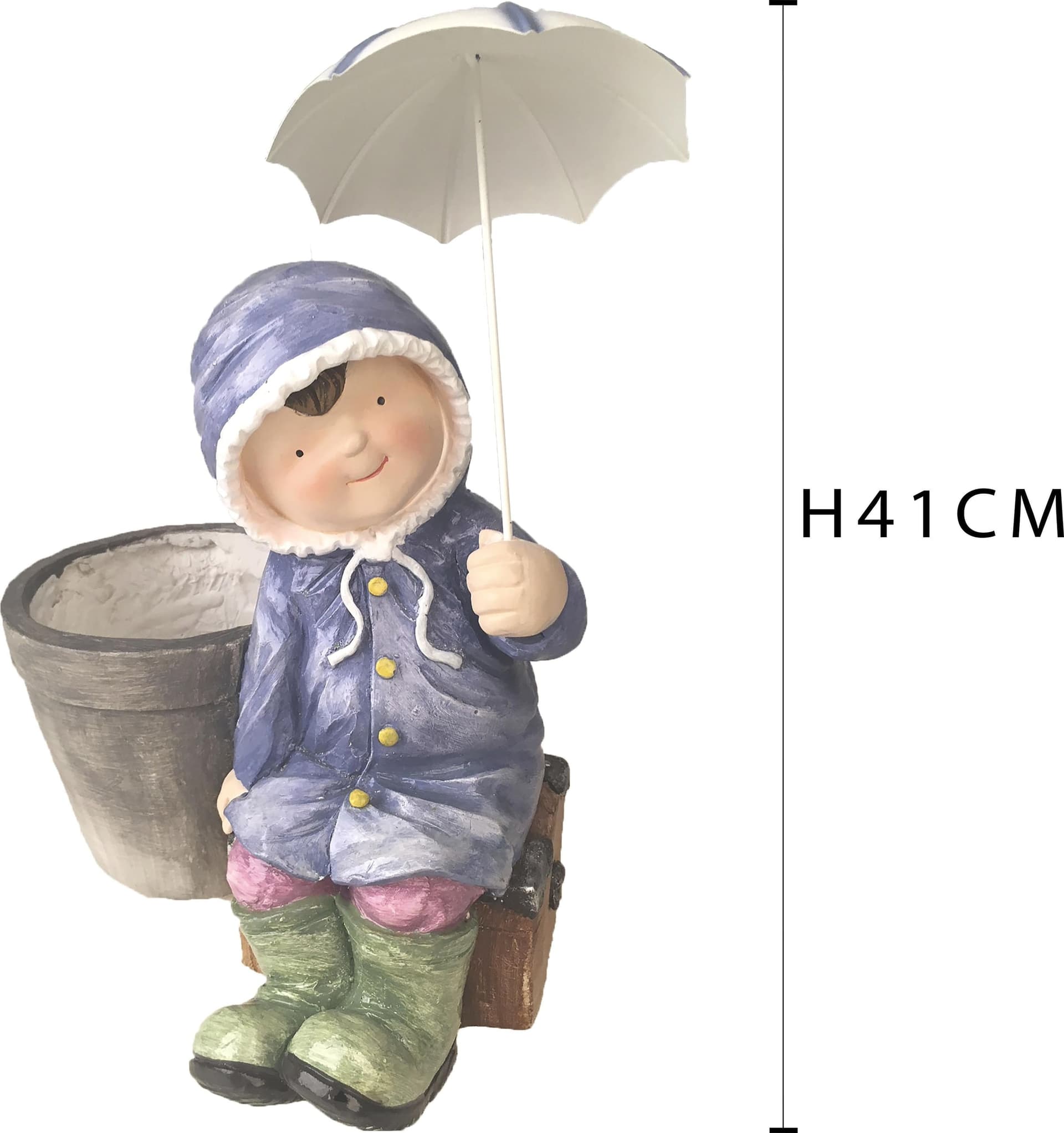 Statua da giardino Bambina con ombrello in resina da h41 cm in Statue Decor Space - Altamura, commercioVirtuoso.it