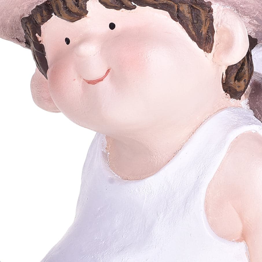 Bambino seduto con vaso in resina decorazione per esterni da h25 cm in Statue Decor Space - Altamura, commercioVirtuoso.it