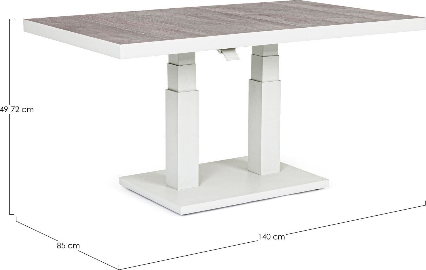 Tavolino "Truman" con struttura in alluminio, con piano in ceramica, altezza regolabile in Tavoli standard Decor Space - Altamura, commercioVirtuoso.it