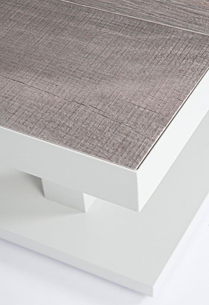 Tavolino "Truman" con struttura in alluminio, con piano in ceramica, altezza regolabile in Tavoli standard Decor Space - Altamura, commercioVirtuoso.it