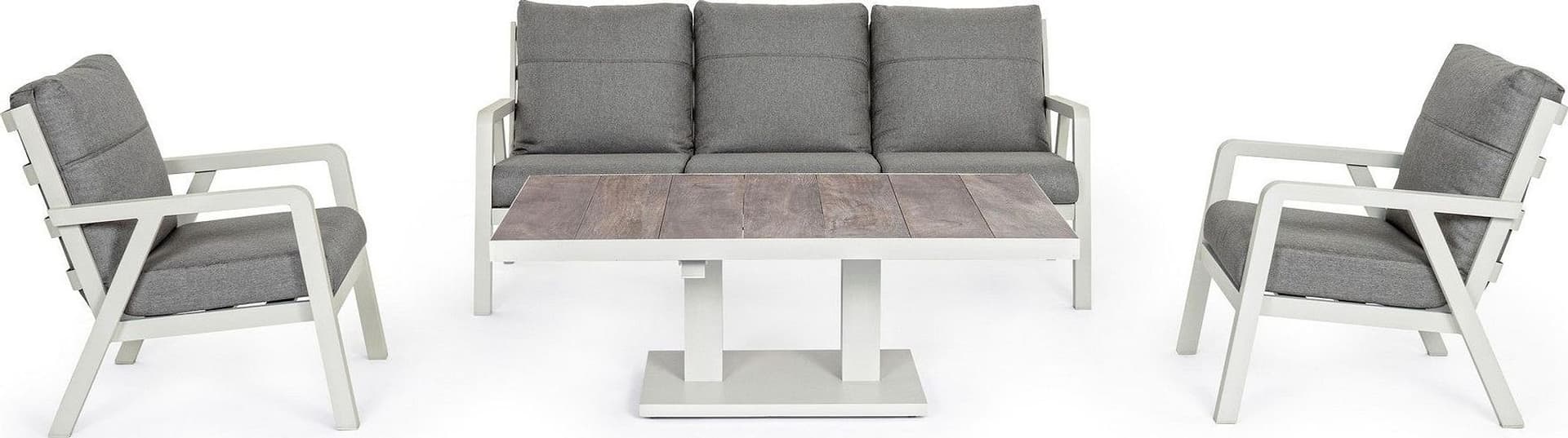 Tavolino "Truman" con struttura in alluminio, con piano in ceramica, altezza regolabile in Tavoli standard Decor Space - Altamura, commercioVirtuoso.it