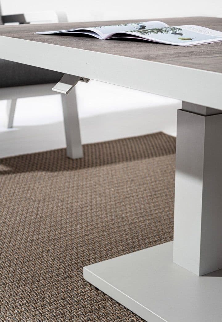 Tavolino "Truman" con struttura in alluminio, con piano in ceramica, altezza regolabile - 23