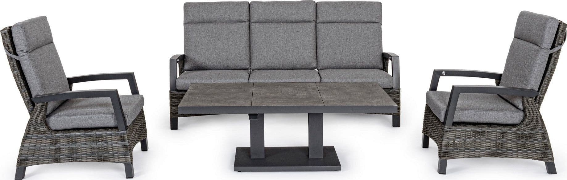 Tavolino "Truman" con struttura in alluminio, con piano in ceramica, altezza regolabile - 38