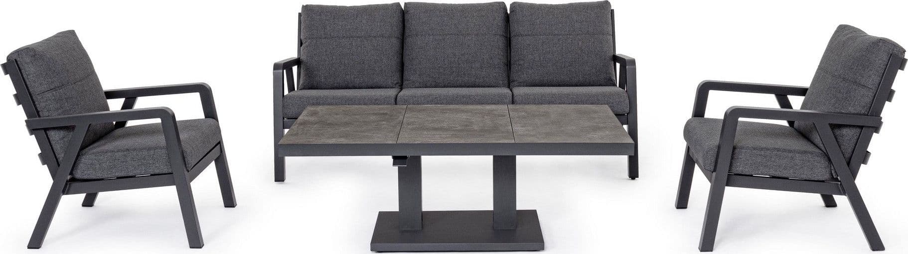 Tavolino "Truman" con struttura in alluminio, con piano in ceramica, altezza regolabile - 39
