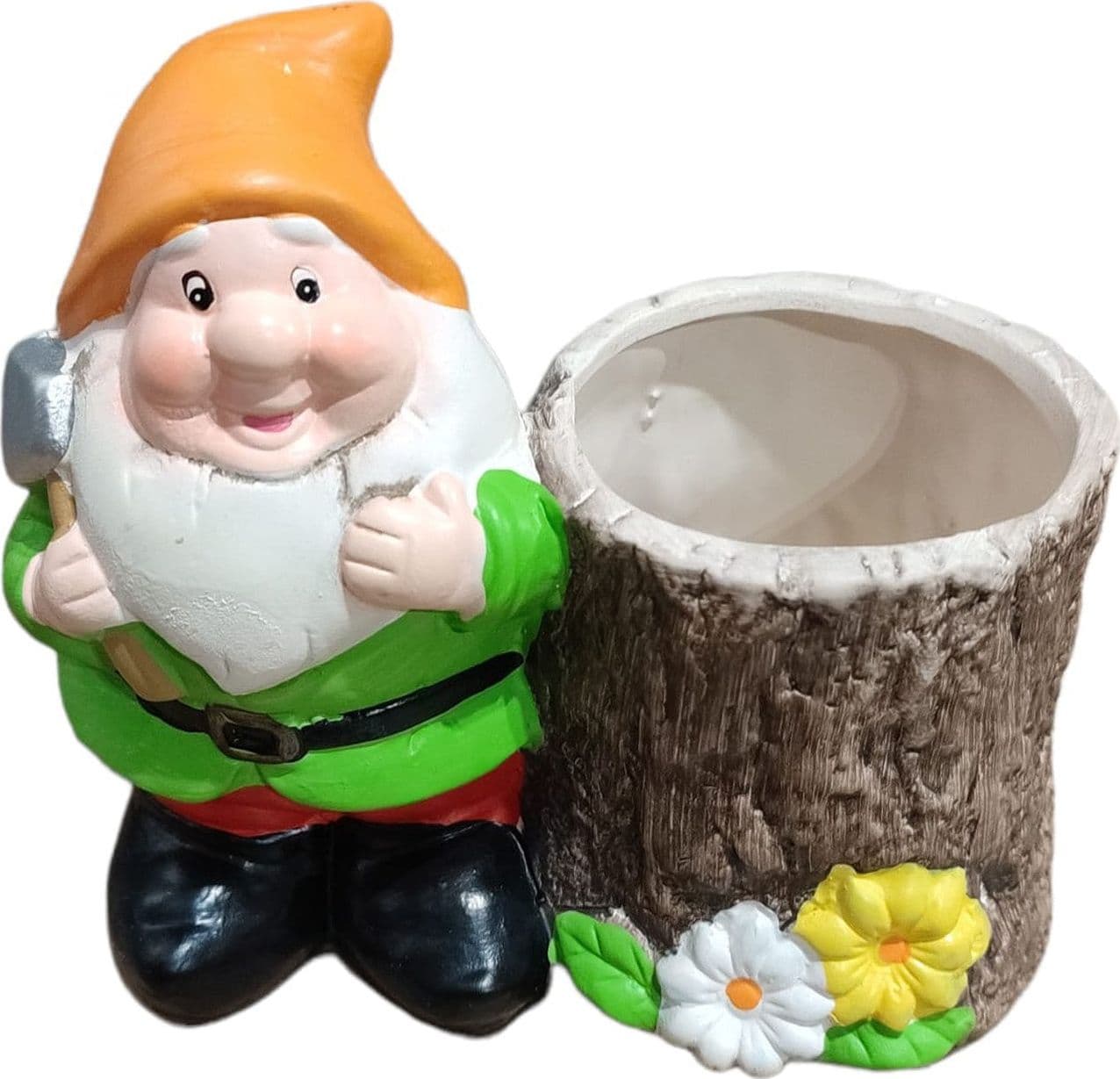 Nano da giardino per esterno con vaso in poliresina gnomo simpatico h 15 cm in Statue Decor Space - Altamura, commercioVirtuoso.it