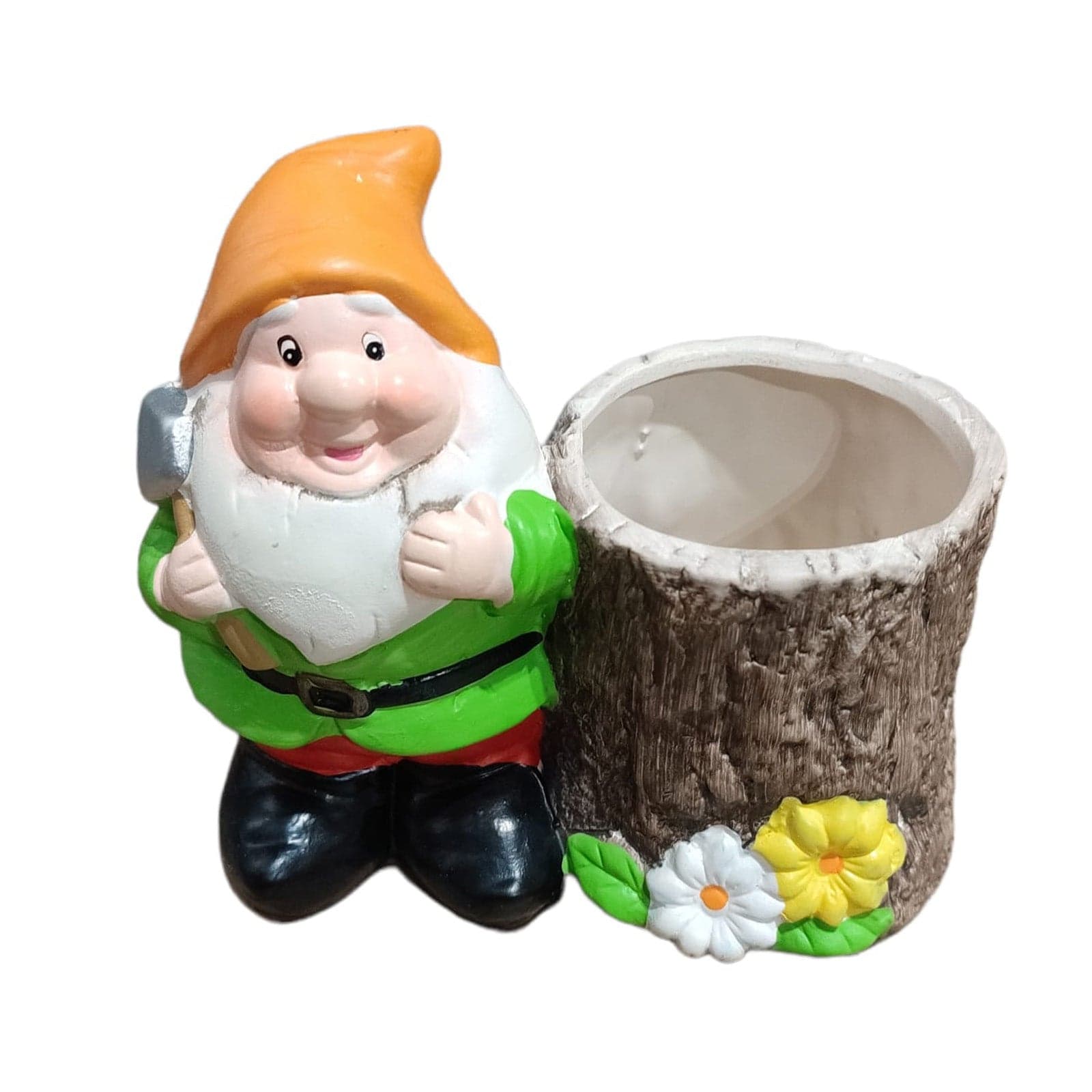 Nano da giardino per esterno con vaso in poliresina gnomo simpatico h 15 cm in Statue Decor Space - Altamura, commercioVirtuoso.it