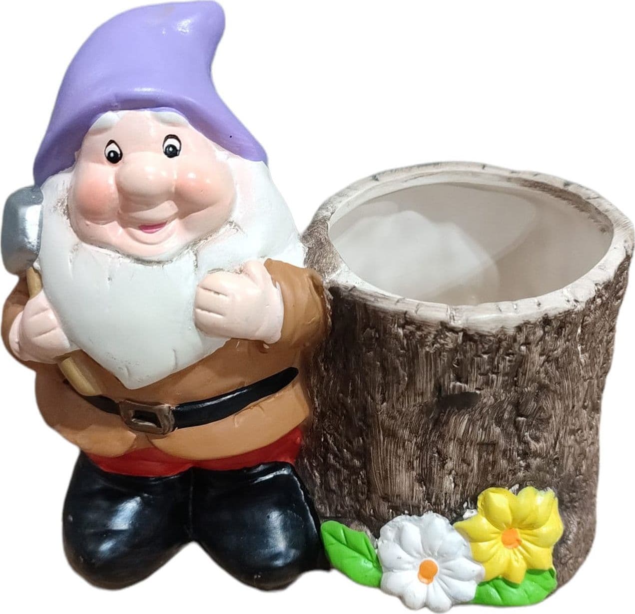 Nano da giardino per esterno con vaso in poliresina gnomo simpatico h 15 cm in Statue Decor Space - Altamura, commercioVirtuoso.it