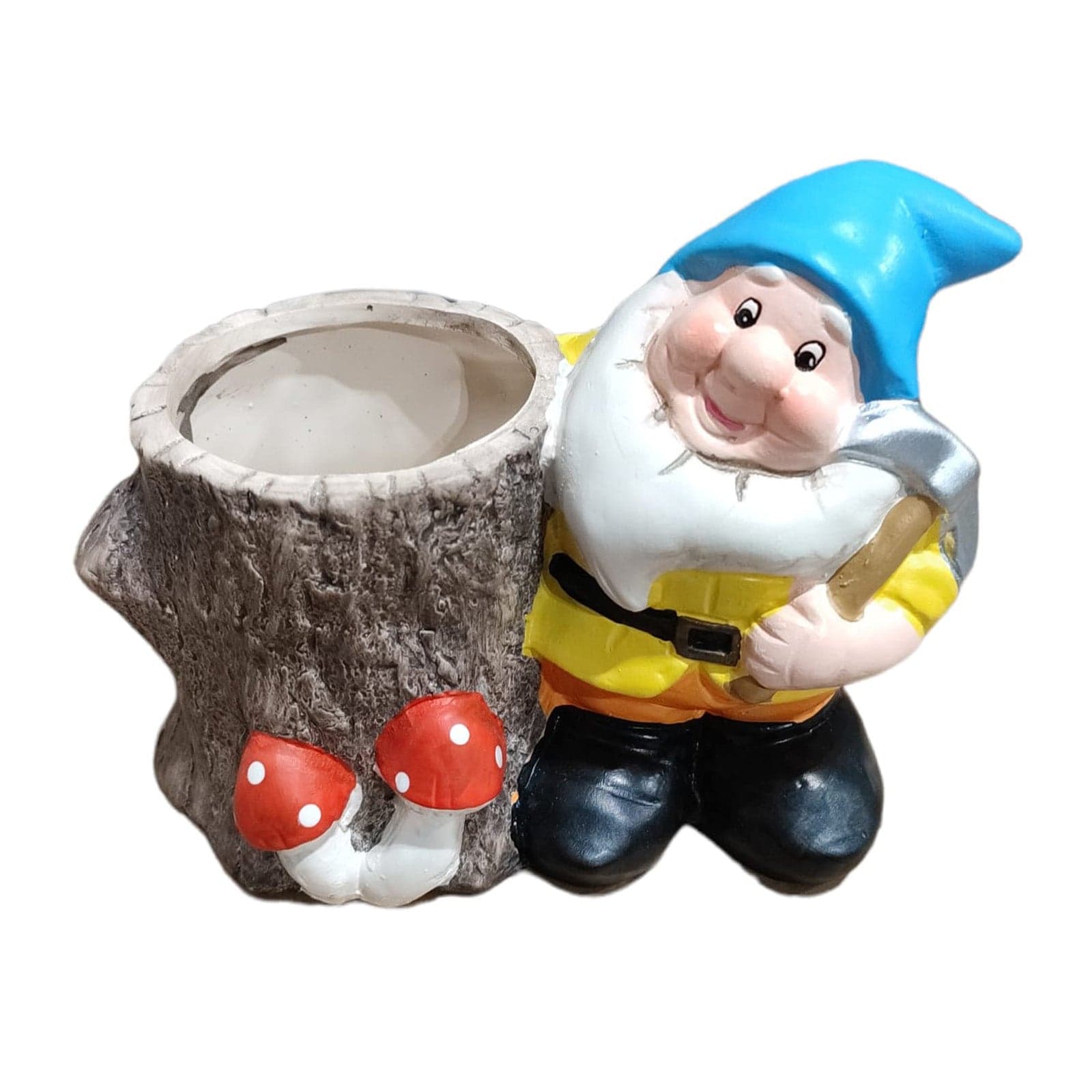 Nano da giardino per esterno con vaso in poliresina gnomo simpatico h 15 cm in Statue Decor Space - Altamura, commercioVirtuoso.it