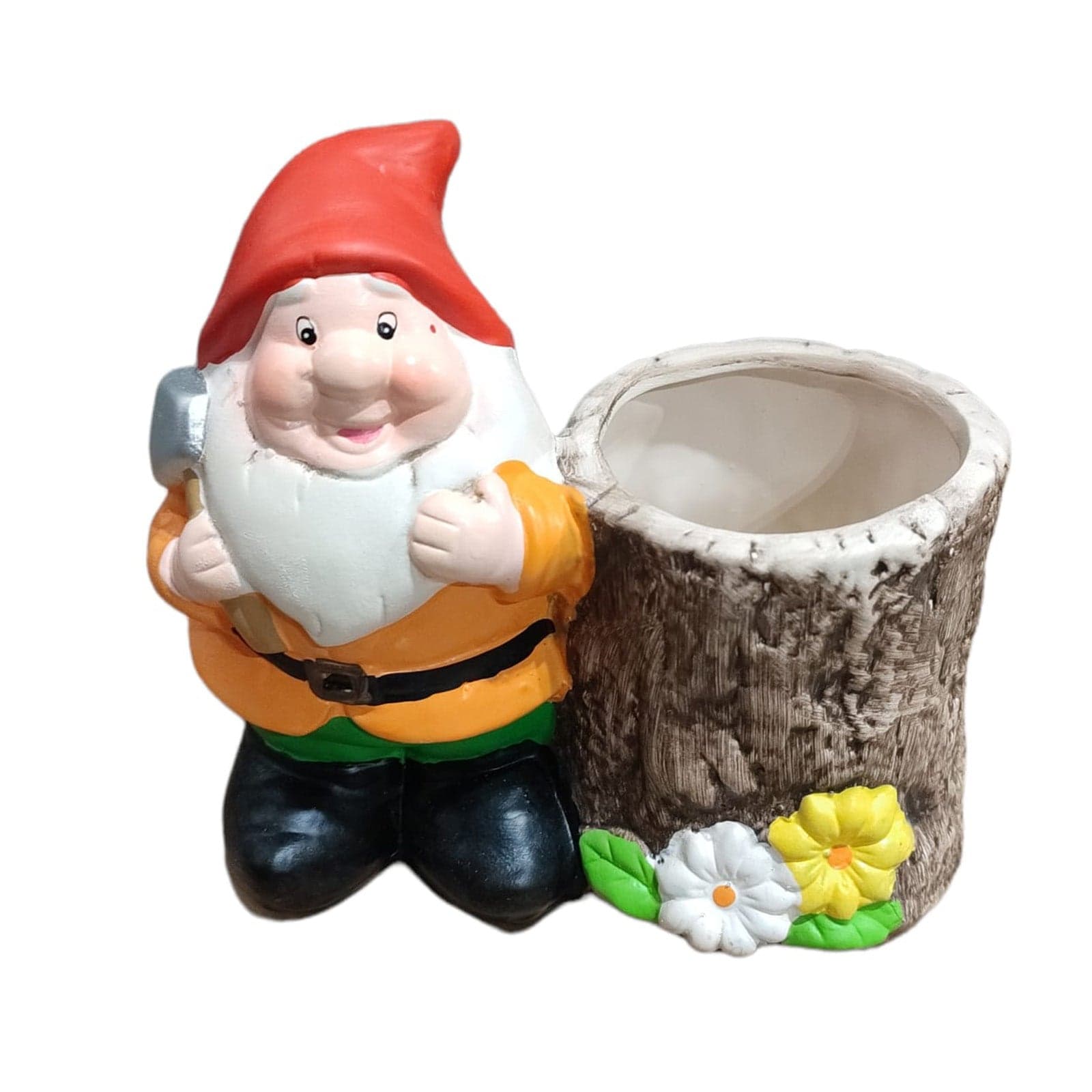 Nano da giardino per esterno con vaso in poliresina gnomo simpatico h 15 cm in Statue Decor Space - Altamura, commercioVirtuoso.it