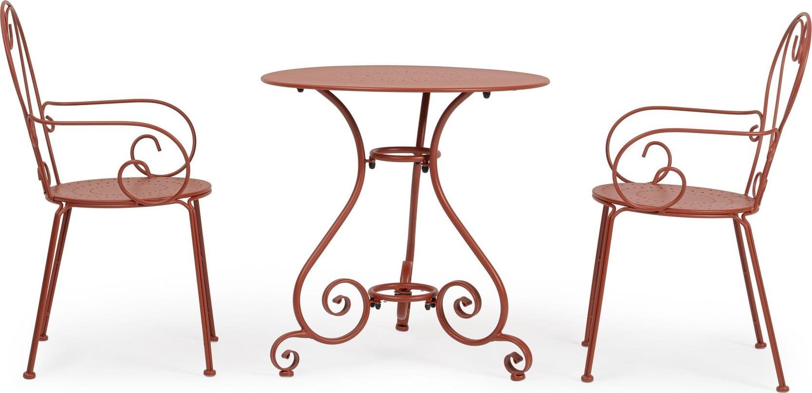 Tavolino tondo Etienne colorato in acciaio da giardino e bar per esterno - 36