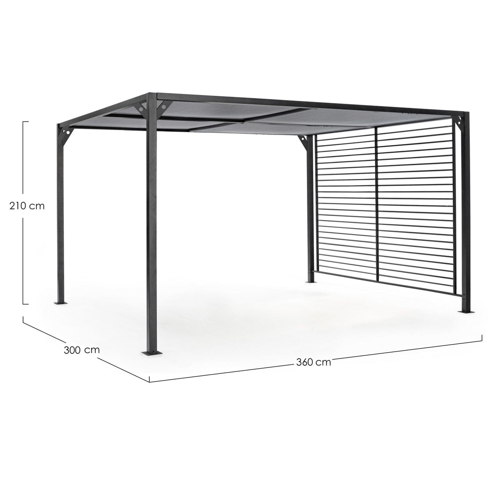 Gazebo moderno antracite "Noah" per giardino e veranda, pergolato scorrevole di design in Gazebo Decor Space - Altamura, commercioVirtuoso.it