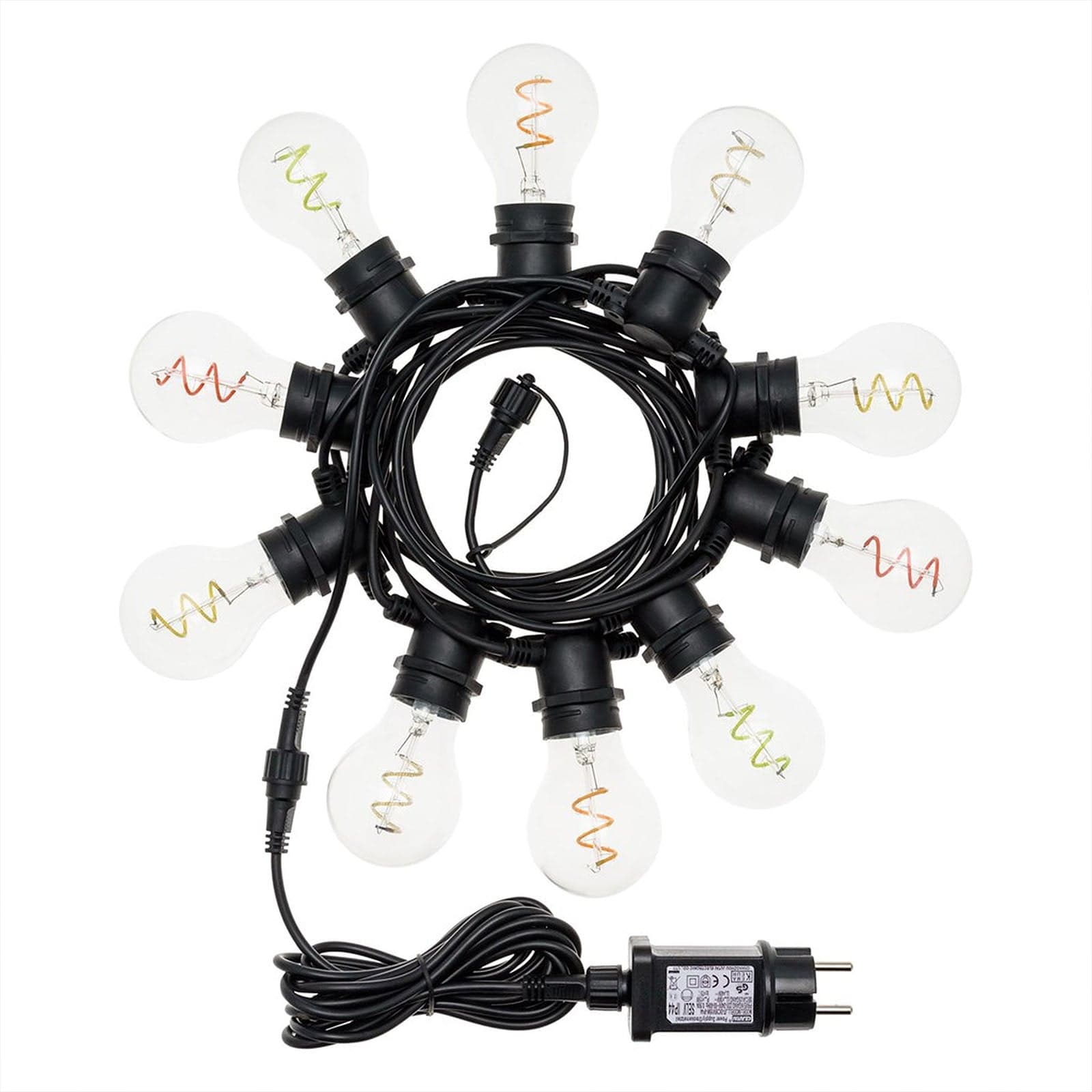 Catena prolungabile da 10 lampadine con filamenti bianco caldo per esterni 5,5 mt in Lanterne Decor Space - Altamura, commercioVirtuoso.it