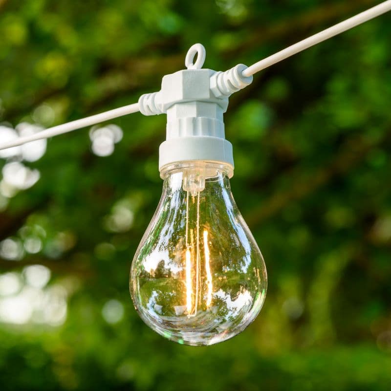 Catena prolungabile da 10 lampadine con filamenti bianco caldo per esterni 5,5 mt in Lanterne Decor Space - Altamura, commercioVirtuoso.it