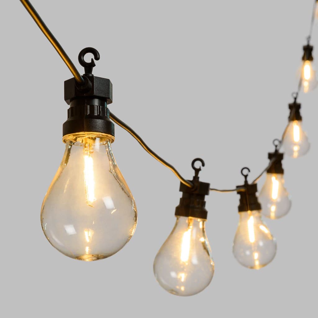 Catena prolungabile da 10 lampadine con filamenti bianco caldo per esterni 5,5 mt in Lanterne Decor Space - Altamura, commercioVirtuoso.it