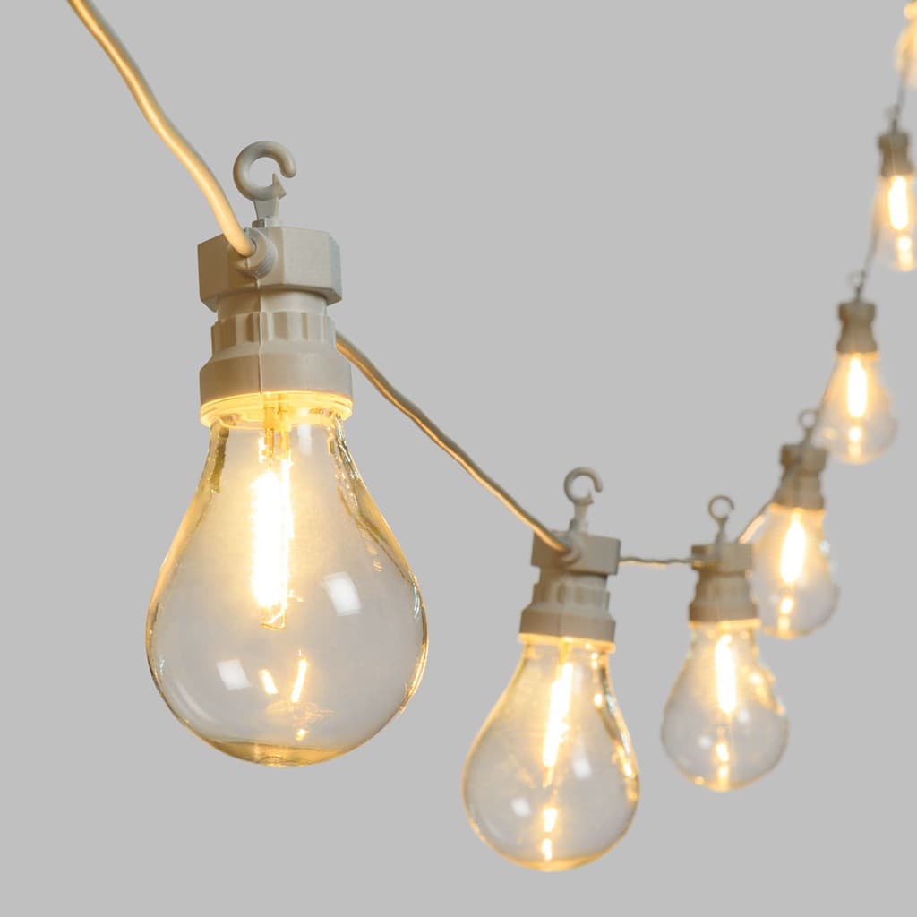 Catena prolungabile da 10 lampadine con filamenti bianco caldo per esterni 5,5 mt in Lanterne Decor Space - Altamura, commercioVirtuoso.it