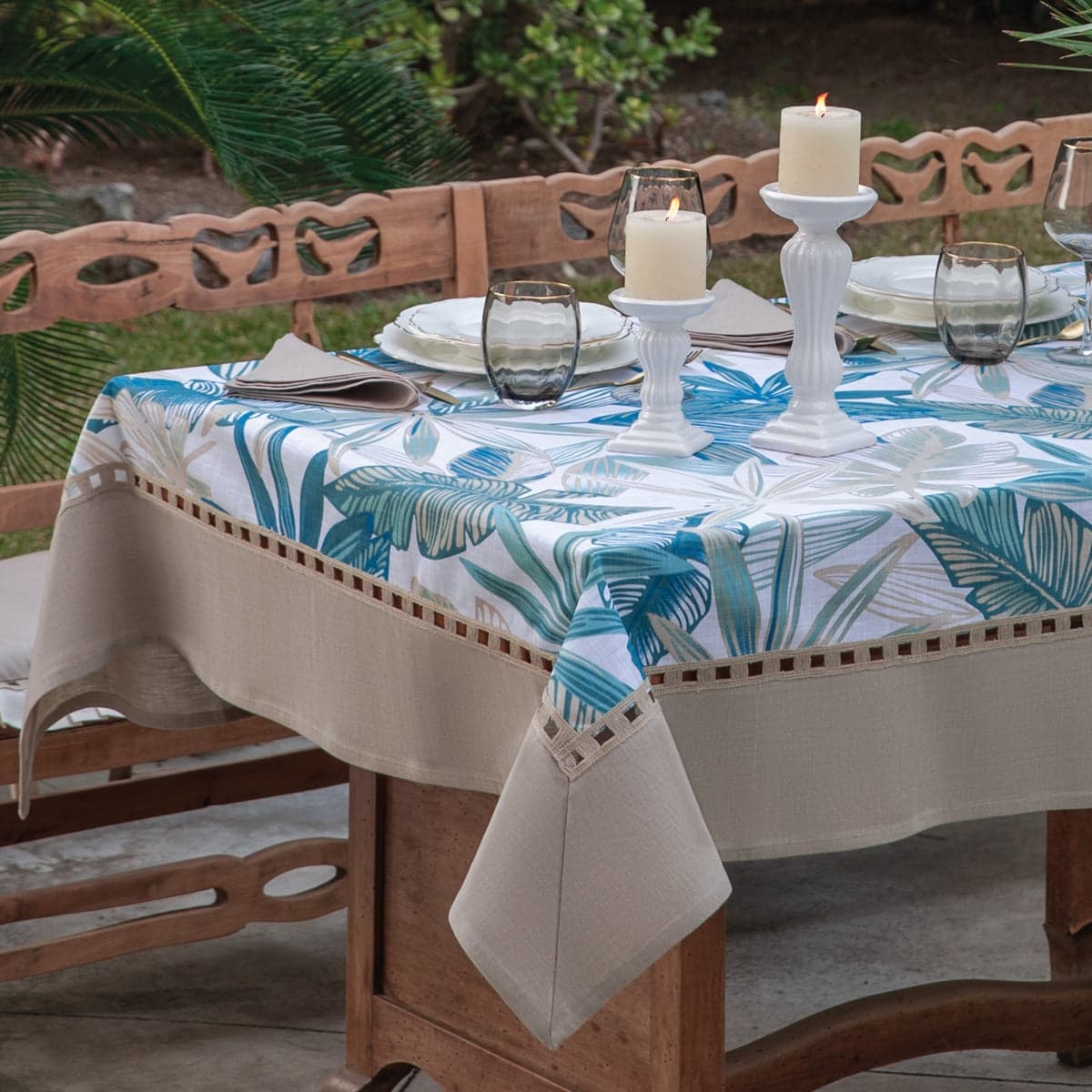 Tovaglia Bahamas 140x240 in lino e cotone panama idrorepellente 12 posti in Tovaglie Decor Space - Altamura, commercioVirtuoso.it