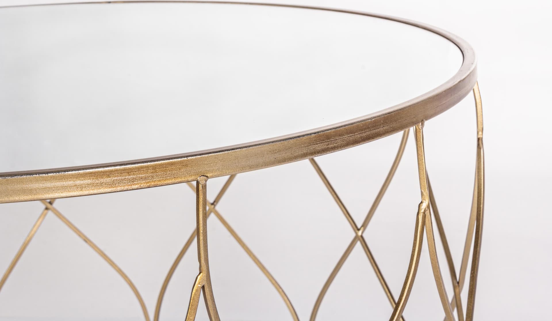 Set di 2 tavolini "Elenor" rotondi in acciaio resistente con piano in vetro per esterno e giardino in Console e tavoli da divano Decor Space - Altamura, commercioVirtuoso.it