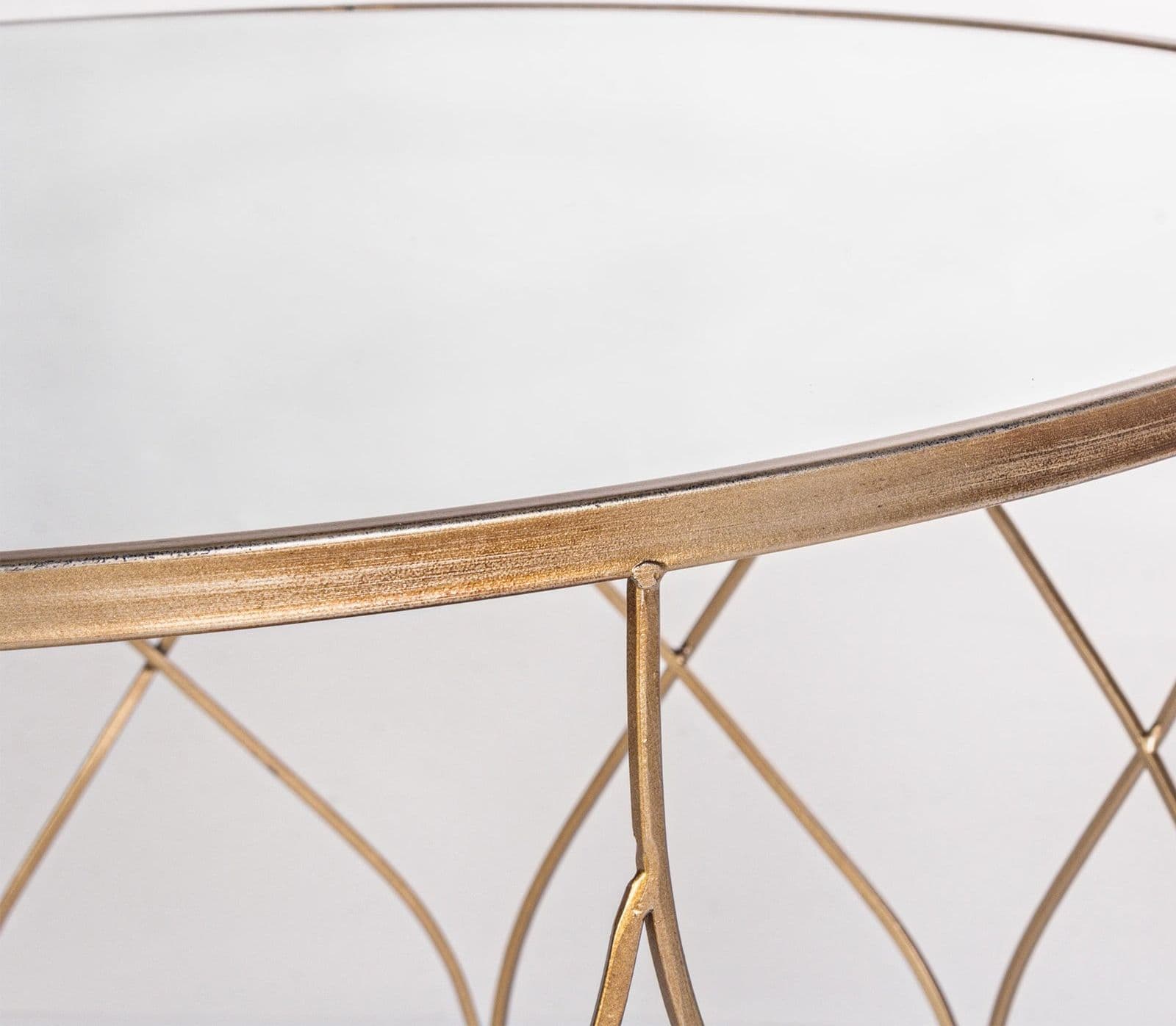 Set di 2 tavolini "Elenor" rotondi in acciaio resistente con piano in vetro per esterno e giardino in Console e tavoli da divano Decor Space - Altamura, commercioVirtuoso.it