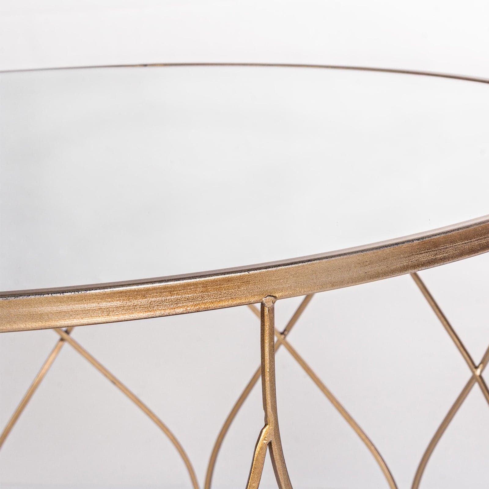 Set di 2 tavolini "Elenor" rotondi in acciaio resistente con piano in vetro per esterno e giardino in Console e tavoli da divano Decor Space - Altamura, commercioVirtuoso.it