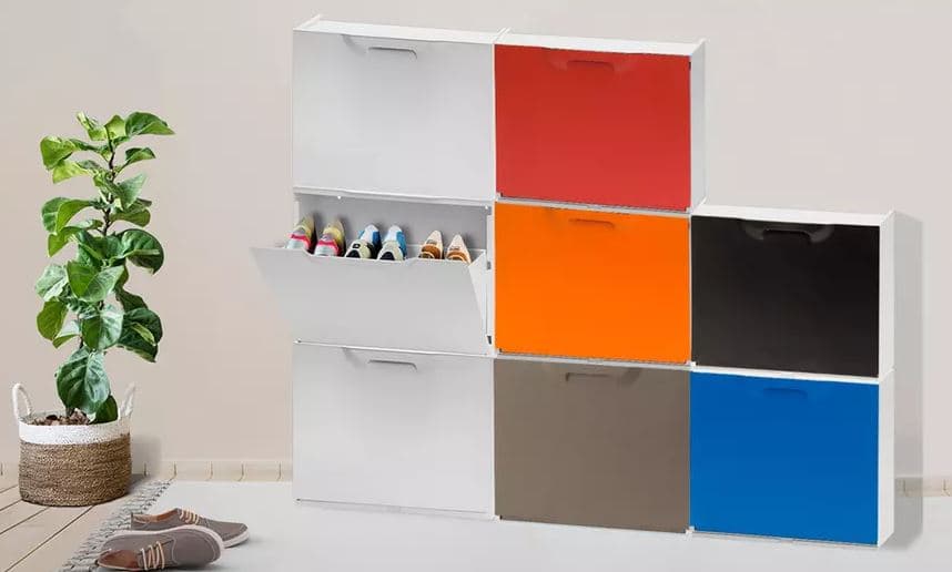 Scarpiera in resina modulabile "Unika" per interno ed esterno "Made in Italy" in Scaffali portascarpe da armadio Decor Space - Altamura, commercioVirtuoso.it