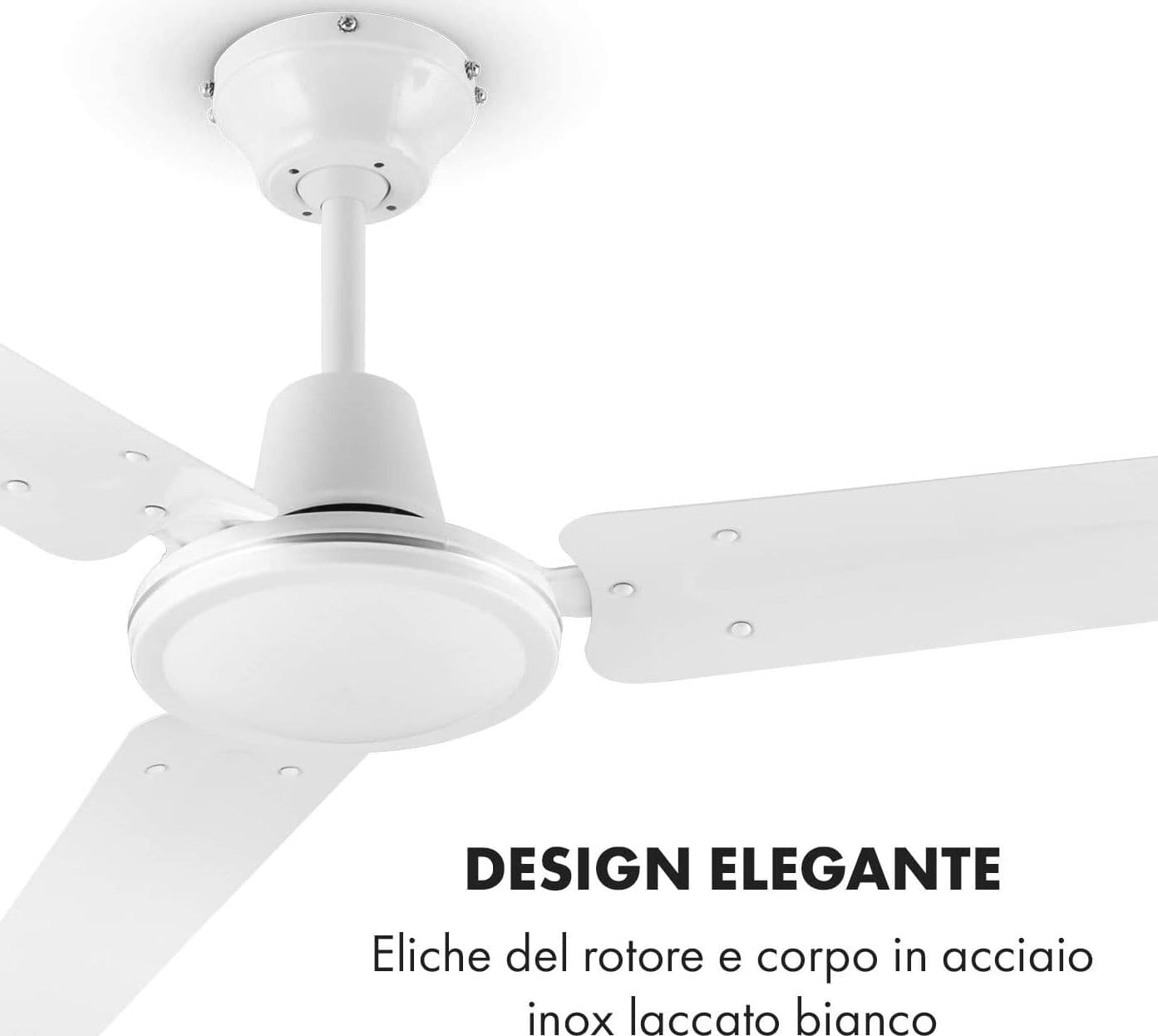 Ventilatore professionale a soffitto con 3 pale in metallo ed interruttore da muro Ø 120 cm in Ventilatori a piantana Decor Space - Altamura, commercioVirtuoso.it