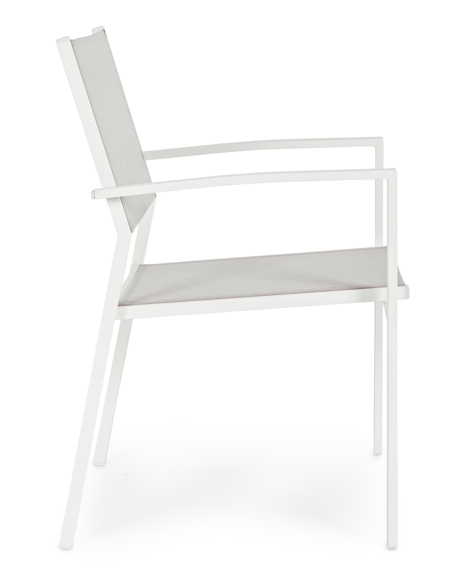 Poltrona "Hilde" struttura in alluminio verniciato e texilene per giardino e veranda in Sedie per tavolo da giardino Decor Space - Altamura, commercioVirtuoso.it
