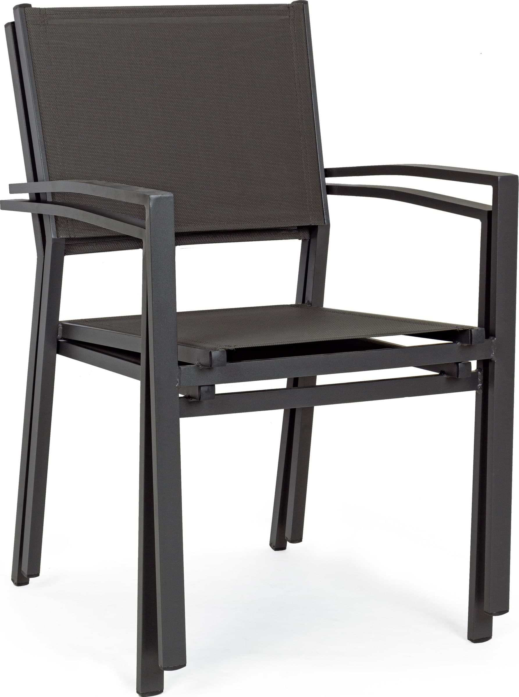 Poltrona "Hilde" struttura in alluminio verniciato e texilene per giardino e veranda in Sedie per tavolo da giardino Decor Space - Altamura, commercioVirtuoso.it