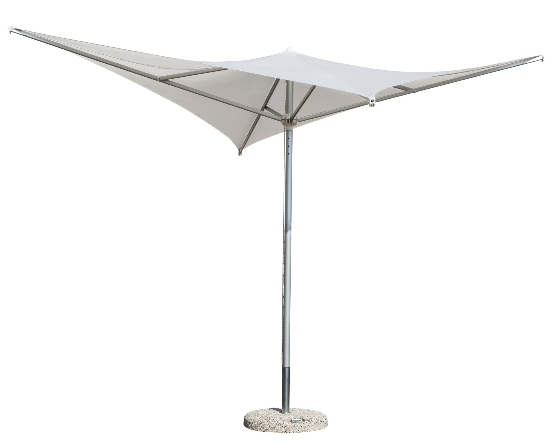 Ombrellone quadrato professionale con palo centrale "Vela" in alluminio inox da giardino (Made In Italy) in Ombrelloni Decor Space - Altamura, commercioVirtuoso.it
