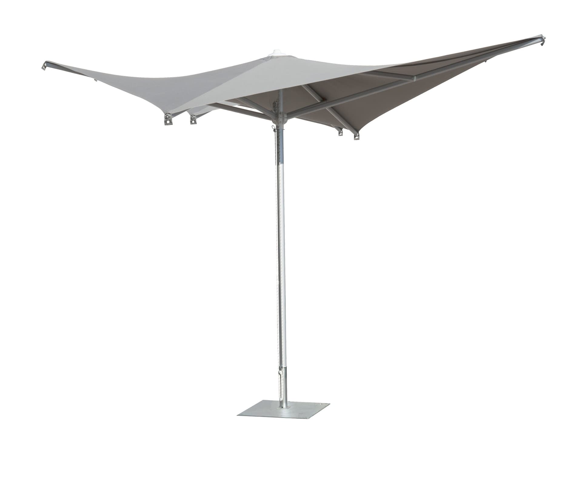 Ombrellone quadrato professionale con palo centrale "Vela" in alluminio inox da giardino (Made In Italy) in Ombrelloni Decor Space - Altamura, commercioVirtuoso.it
