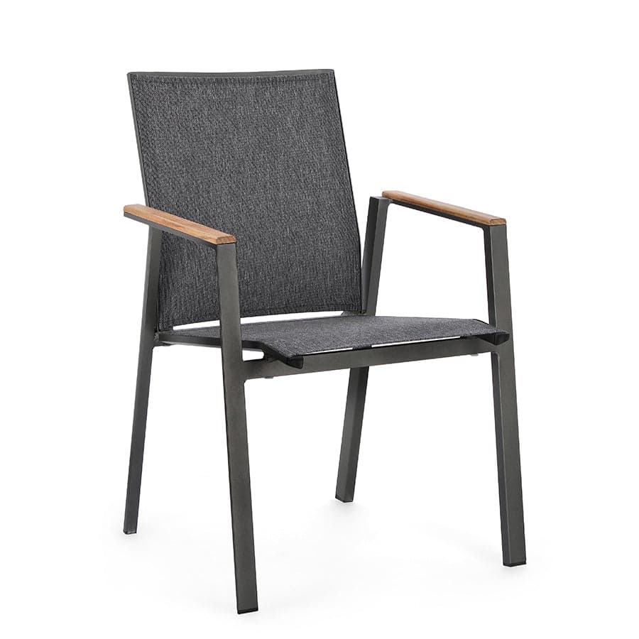 Poltrona "Cameron" da esterno in alluminio verniciato a polvere con dettagli in Teak in Sedie per tavolo da giardino Decor Space - Altamura, commercioVirtuoso.it