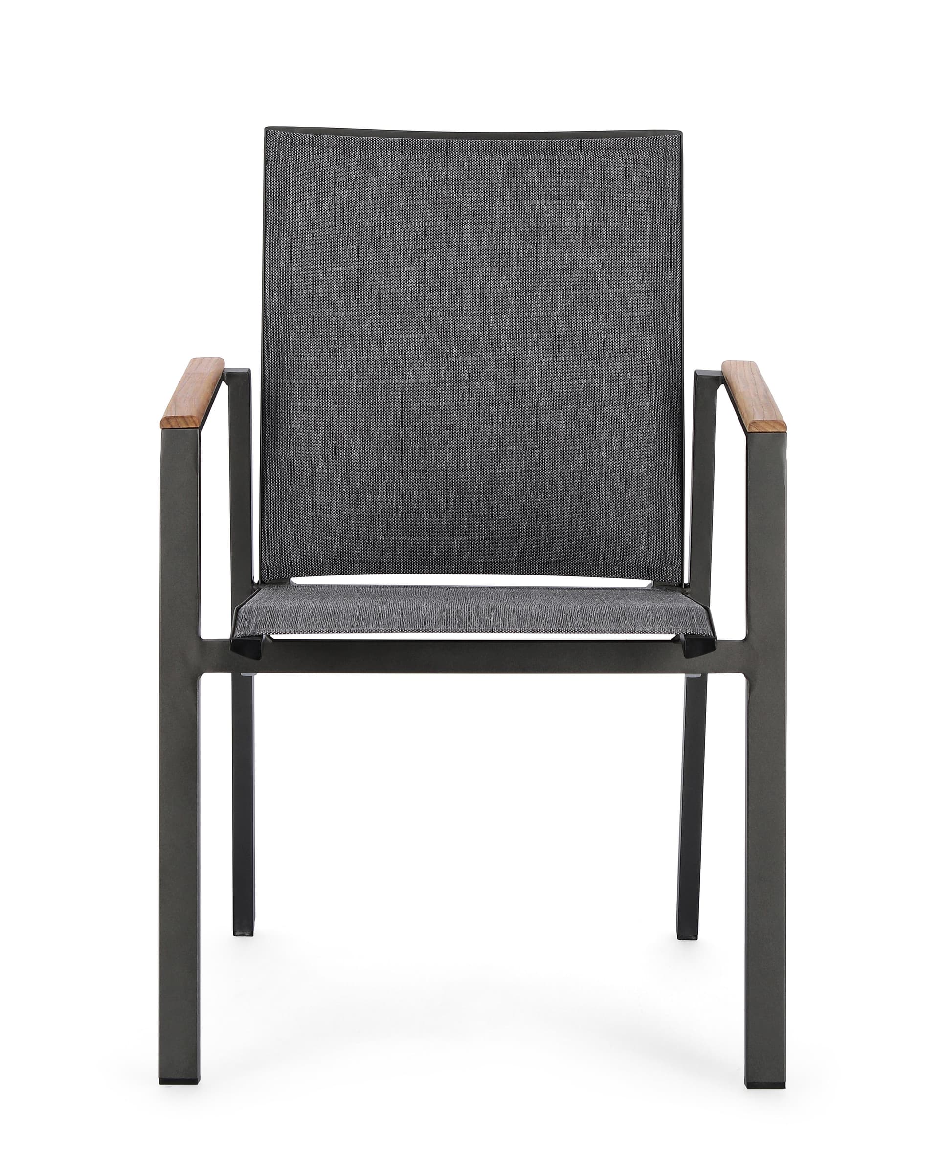 Poltrona "Cameron" da esterno in alluminio verniciato a polvere con dettagli in Teak in Sedie per tavolo da giardino Decor Space - Altamura, commercioVirtuoso.it