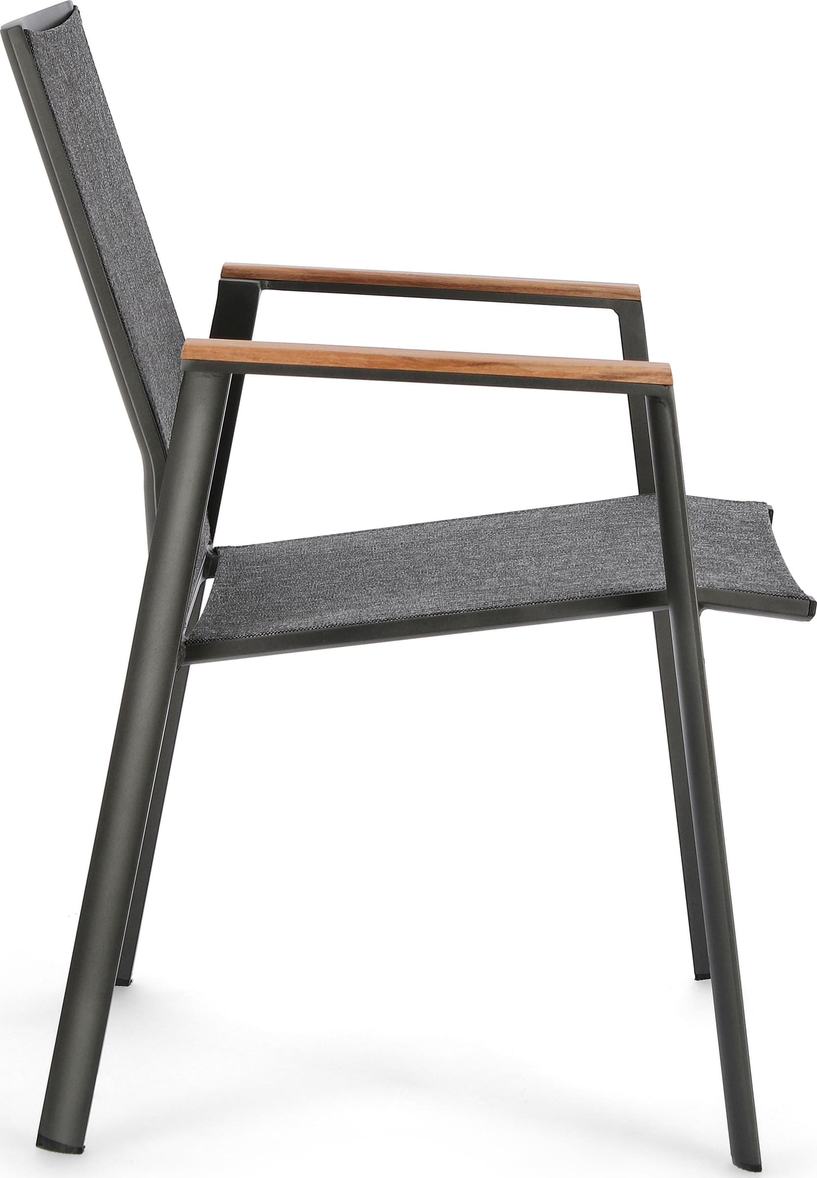 Poltrona "Cameron" da esterno in alluminio verniciato a polvere con dettagli in Teak in Sedie per tavolo da giardino Decor Space - Altamura, commercioVirtuoso.it