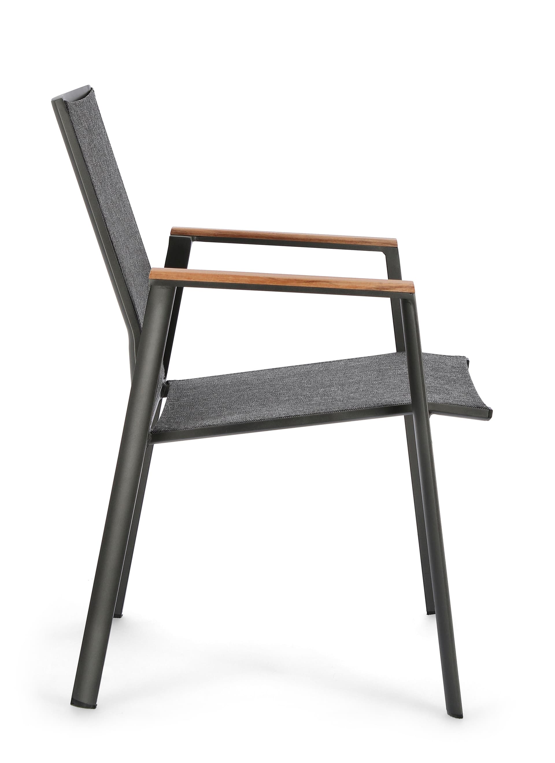 Poltrona "Cameron" da esterno in alluminio verniciato a polvere con dettagli in Teak in Sedie per tavolo da giardino Decor Space - Altamura, commercioVirtuoso.it