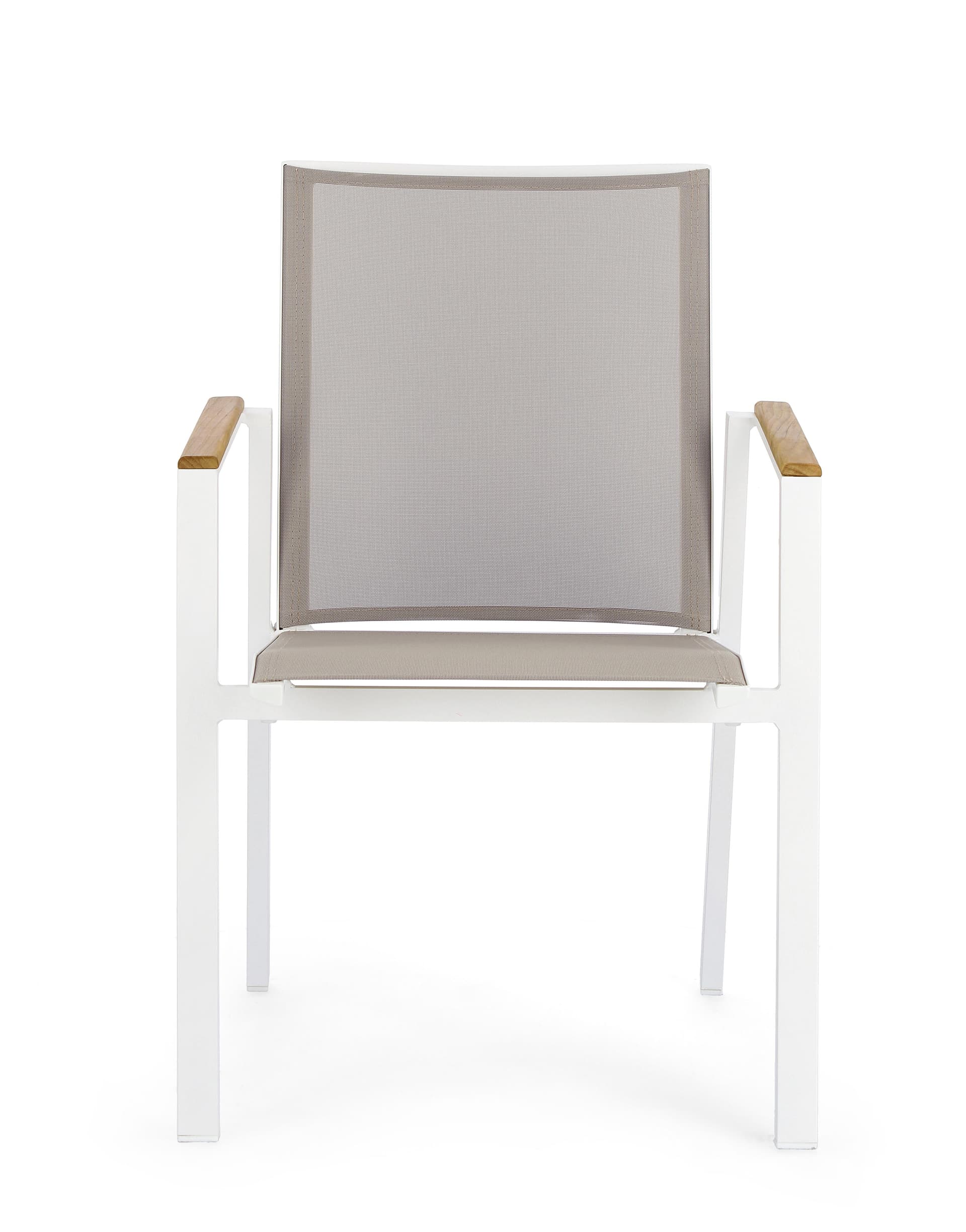 Poltrona "Cameron" da esterno in alluminio verniciato a polvere con dettagli in Teak in Sedie per tavolo da giardino Decor Space - Altamura, commercioVirtuoso.it