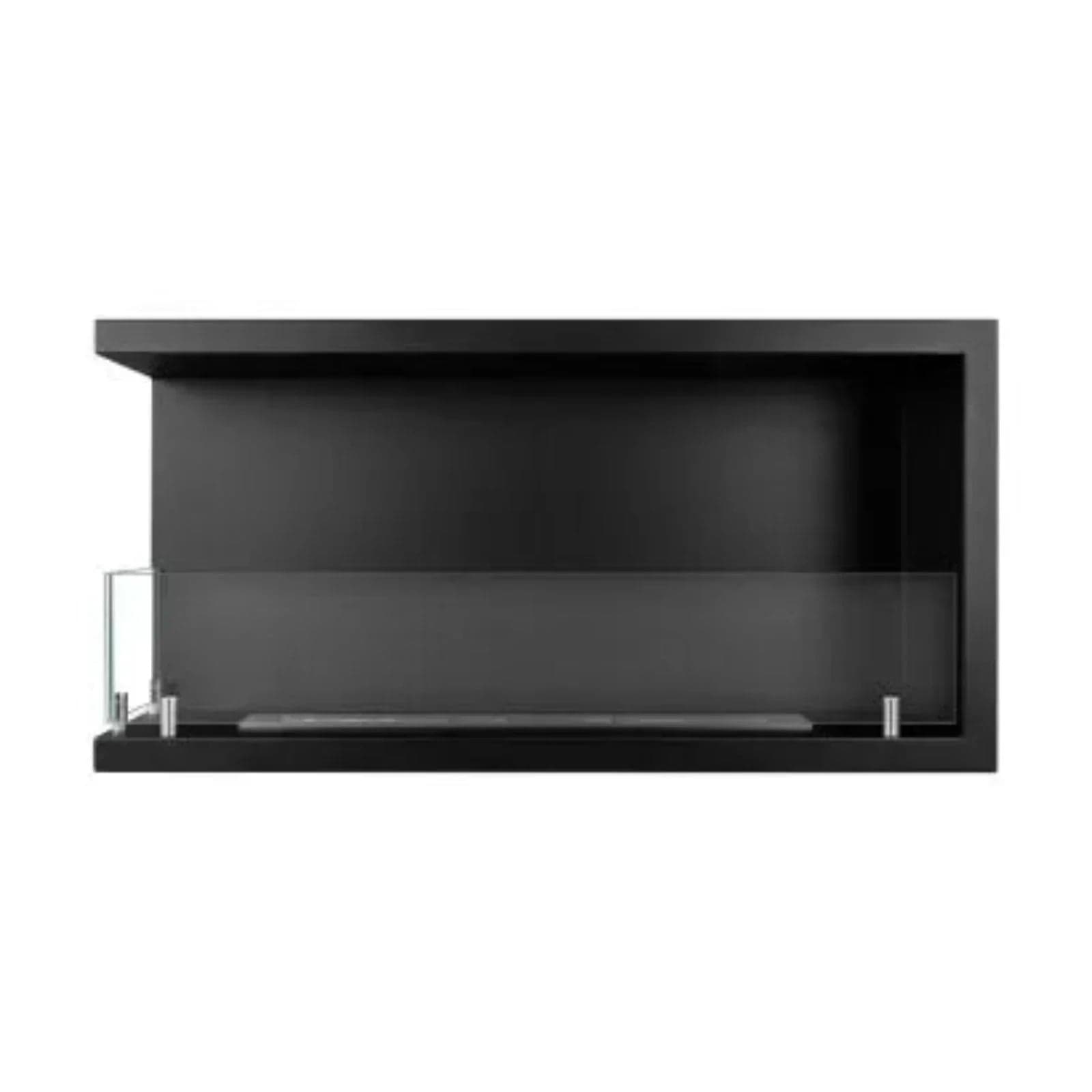 Camino a bioetanolo "Sutri 90 SX" da incasso ad angolo nero 90×45 in Caminetti gel ed etanolo Decor Space - Altamura, commercioVirtuoso.it