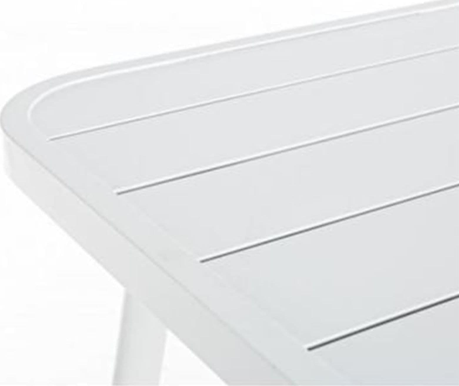 TAVOLO LENNIE DA da esterno e giardino BAR ALLUMINIO BIANCO 163 CM VERANDA METALLO RISTORANTE