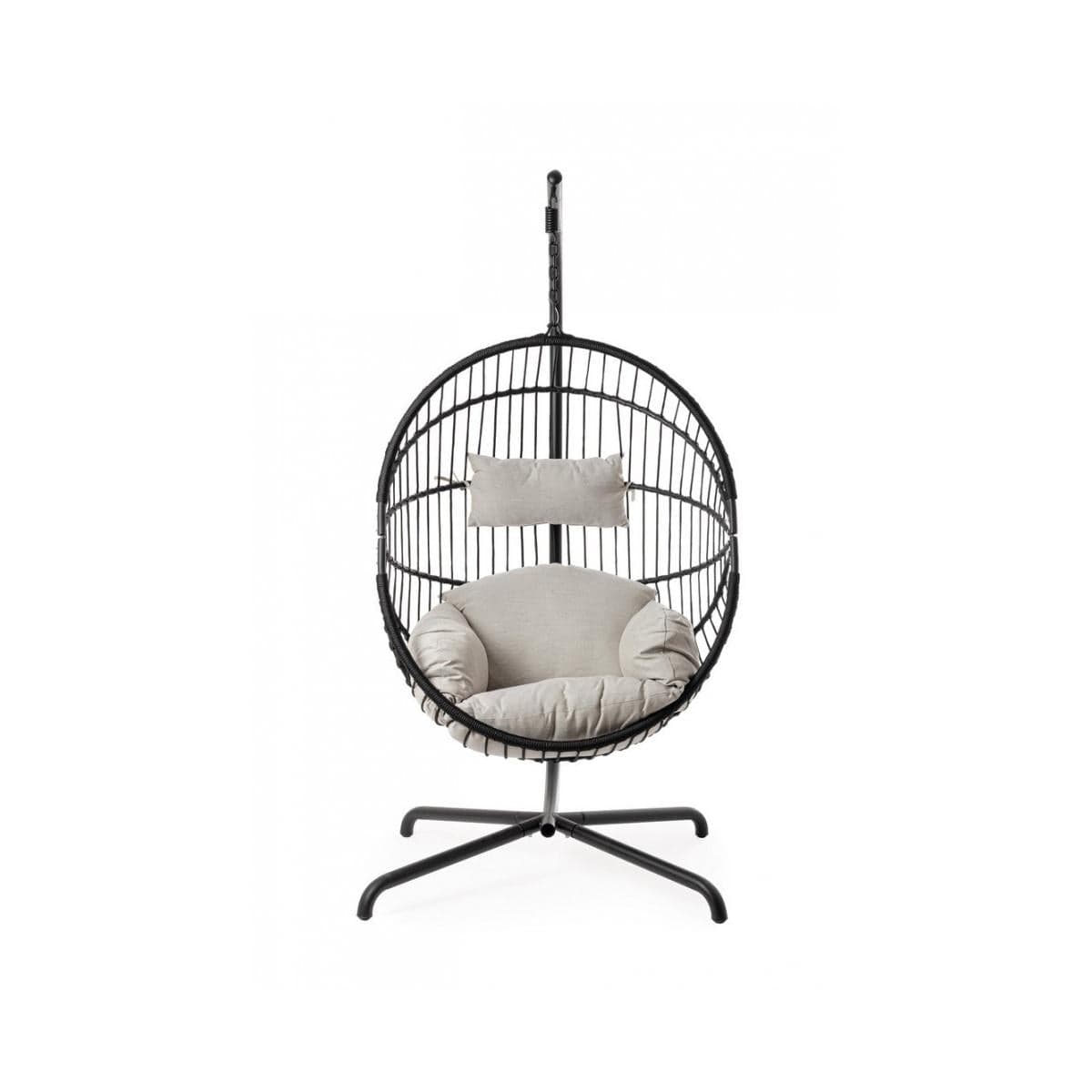 Poltrona sospesa pieghevole con cuscino Finley per giardino e veranda in Dondoli coperti Decor Space - Altamura, commercioVirtuoso.it
