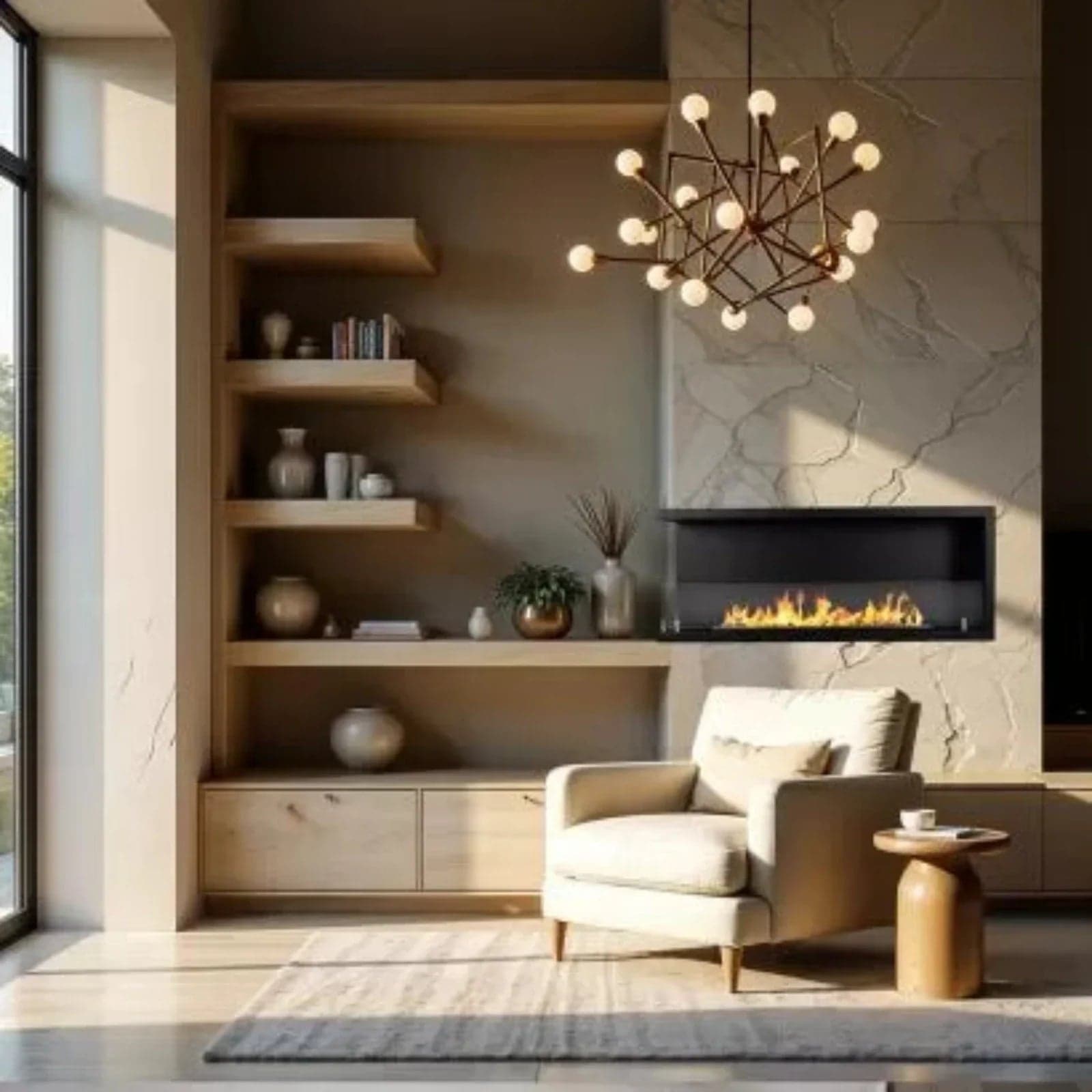 Camino a bioetanolo "Sutri 120 SX" da incasso ad angolo nero 120×45 in Caminetti gel ed etanolo Decor Space - Altamura, commercioVirtuoso.it