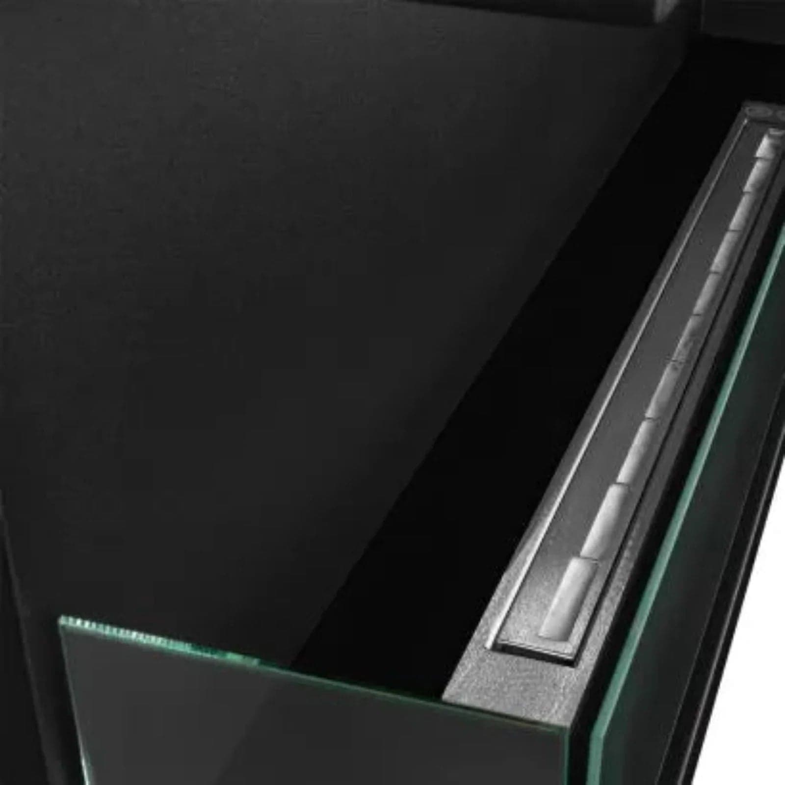 Camino a bioetanolo "Sutri 120 SX" da incasso ad angolo nero 120×45 in Caminetti gel ed etanolo Decor Space - Altamura, commercioVirtuoso.it