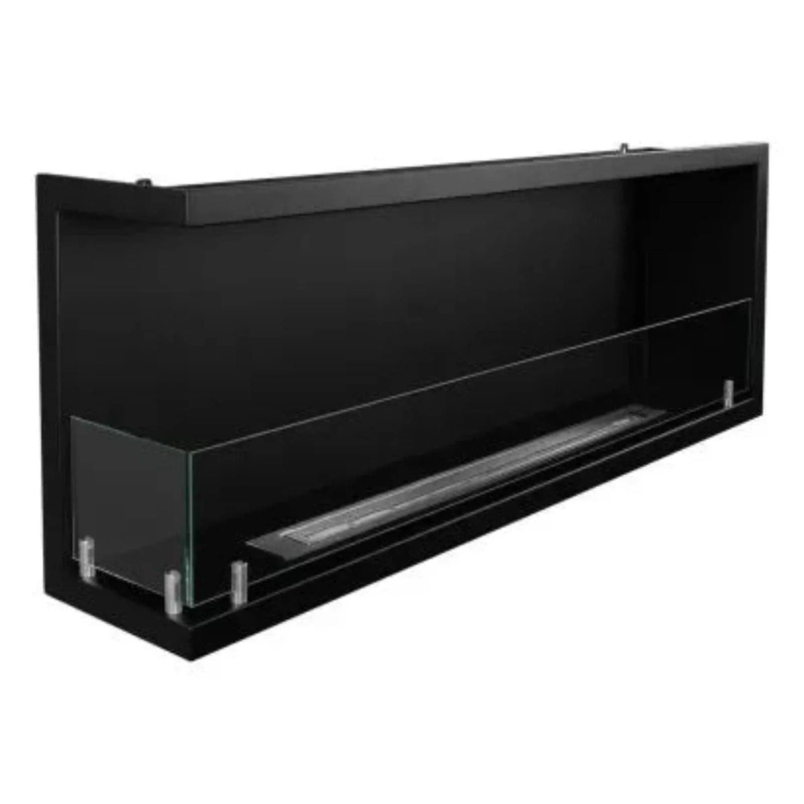 Camino a bioetanolo "Sutri 120 SX" da incasso ad angolo nero 120×45 in Caminetti gel ed etanolo Decor Space - Altamura, commercioVirtuoso.it