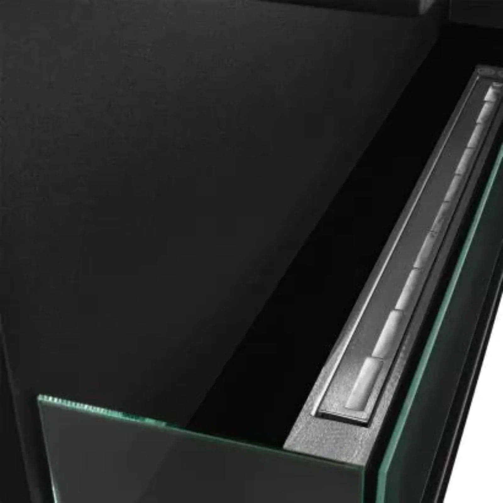 Camino a bioetanolo "Sutri 120 SX" da incasso ad angolo nero 120×45 in Caminetti gel ed etanolo Decor Space - Altamura, commercioVirtuoso.it