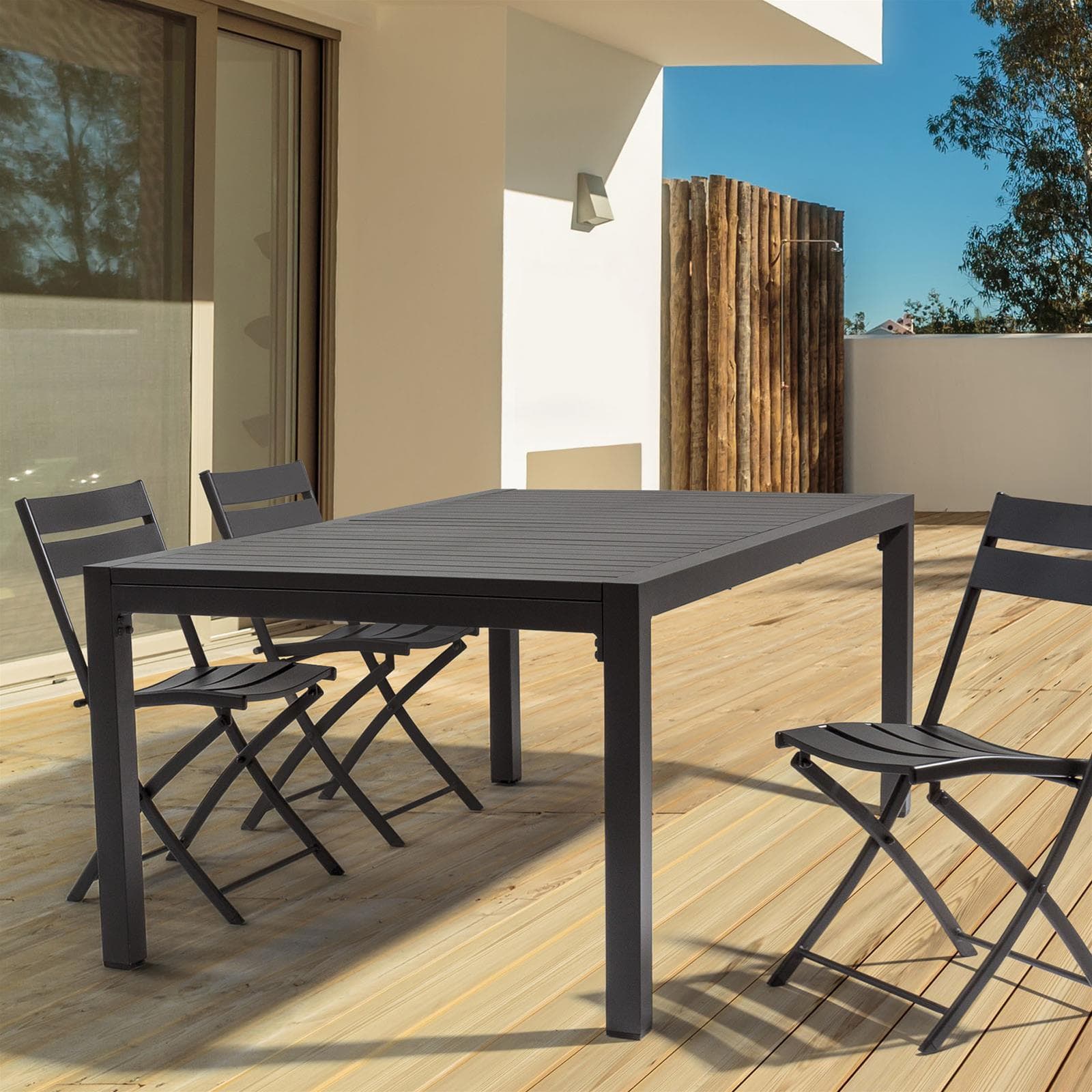 TAVOLO ATLANTIC IN ALLUMINIO ANTRACITE ALLUNGABILE 180/270 DA da esterno e giardino DOGATO
