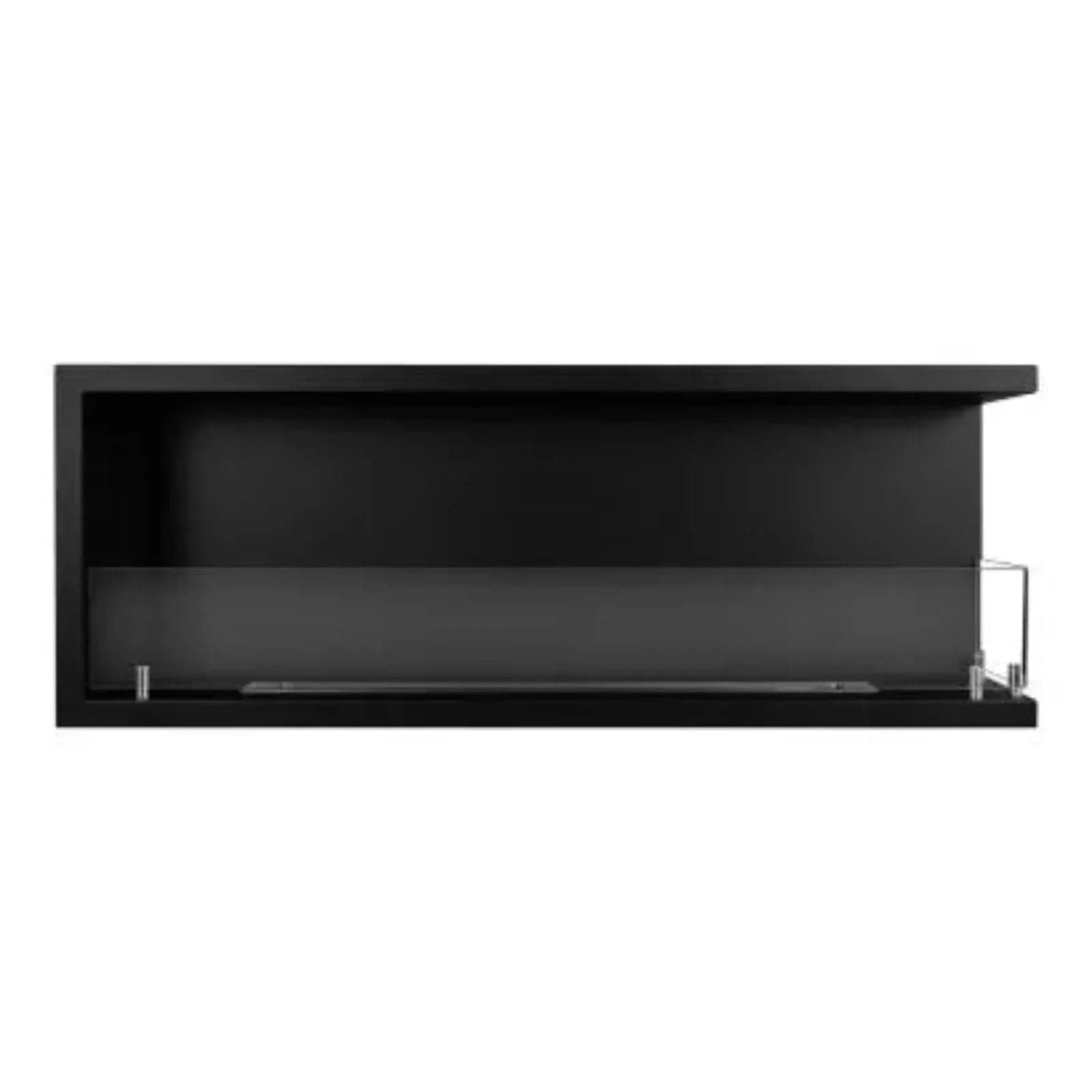 Camino a bioetanolo "Sutri 120 DX" da incasso ad angolo nero 120×45 in Caminetti gel ed etanolo Decor Space - Altamura, commercioVirtuoso.it