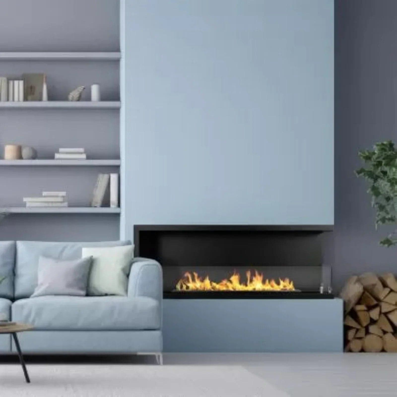 Camino a bioetanolo "Sutri 120 DX" da incasso ad angolo nero 120×45 in Caminetti gel ed etanolo Decor Space - Altamura, commercioVirtuoso.it