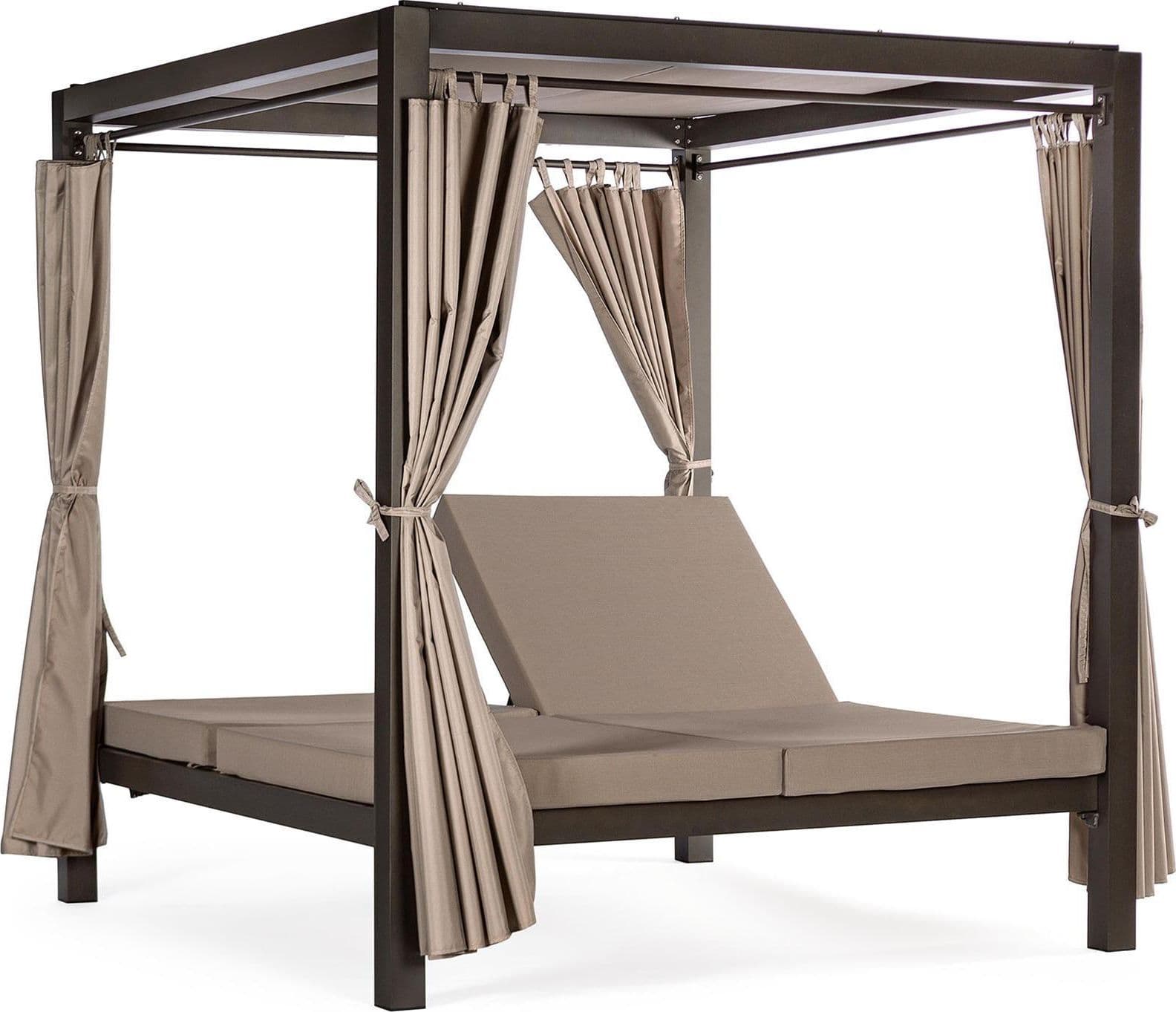 Lettino "Daybed Dream" prendisole ad isola per giardino e piscina, baldacchino reclinabile con tende in Lettini Decor Space - Altamura, commercioVirtuoso.it