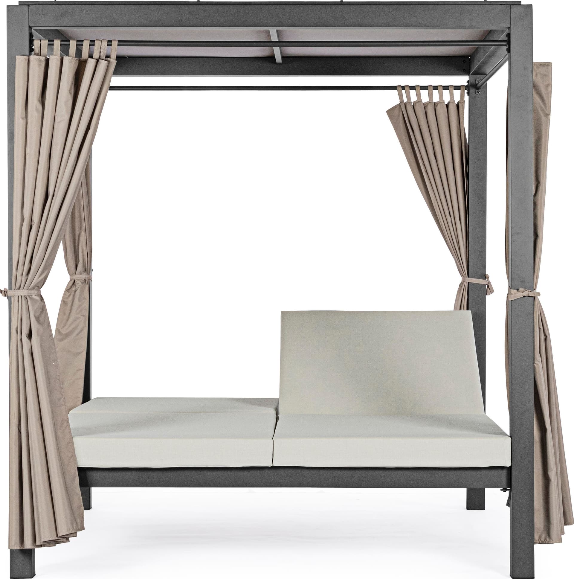 Lettino "Daybed Dream" prendisole ad isola per giardino e piscina, baldacchino reclinabile con tende - 16