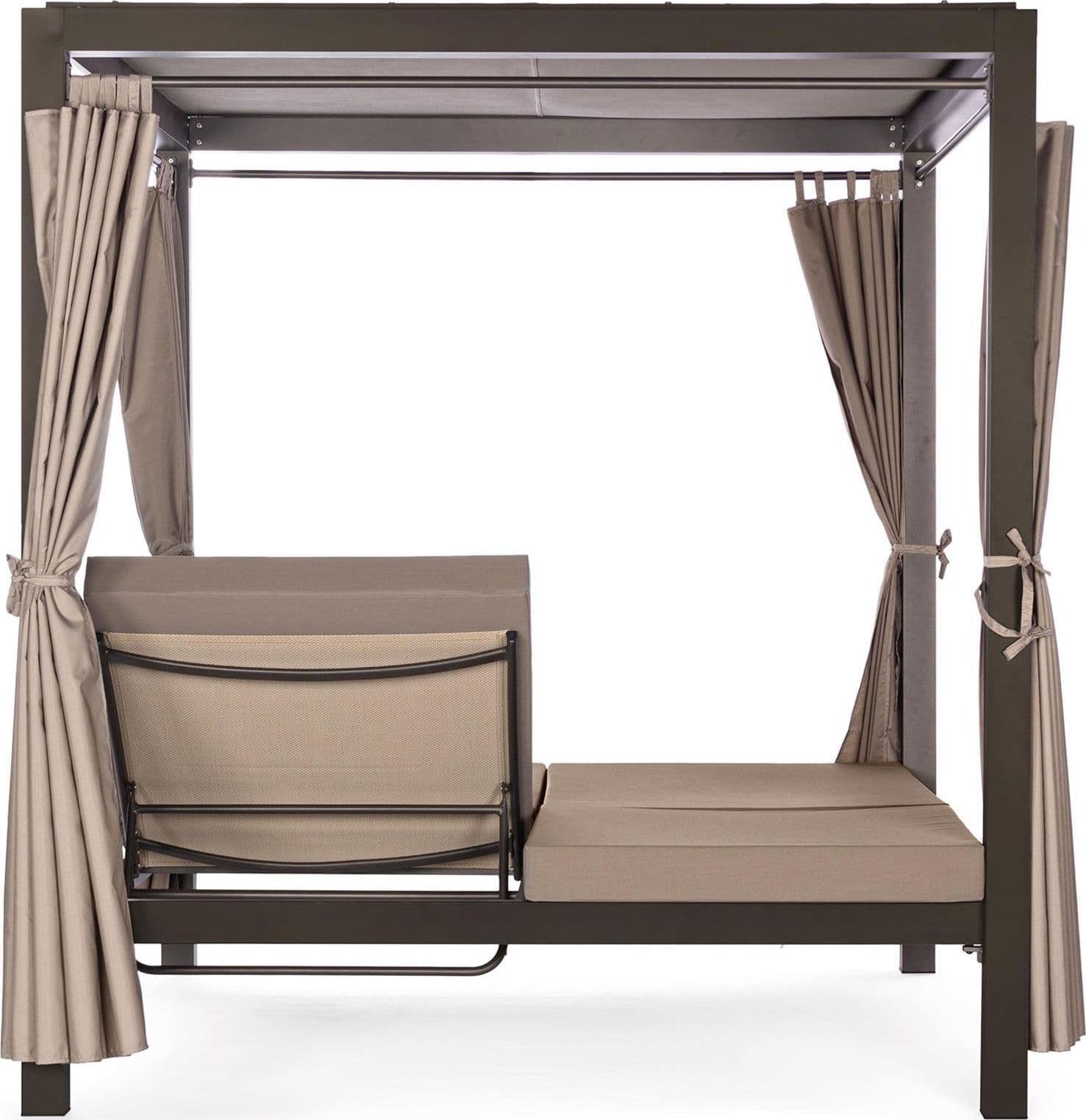 Lettino "Daybed Dream" prendisole ad isola per giardino e piscina, baldacchino reclinabile con tende in Lettini Decor Space - Altamura, commercioVirtuoso.it