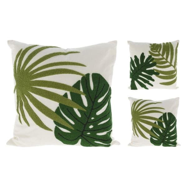 Cuscino con foglie decorative ricamate 45 x 45 cm in Copricuscini e federe Decor Space - Altamura, commercioVirtuoso.it