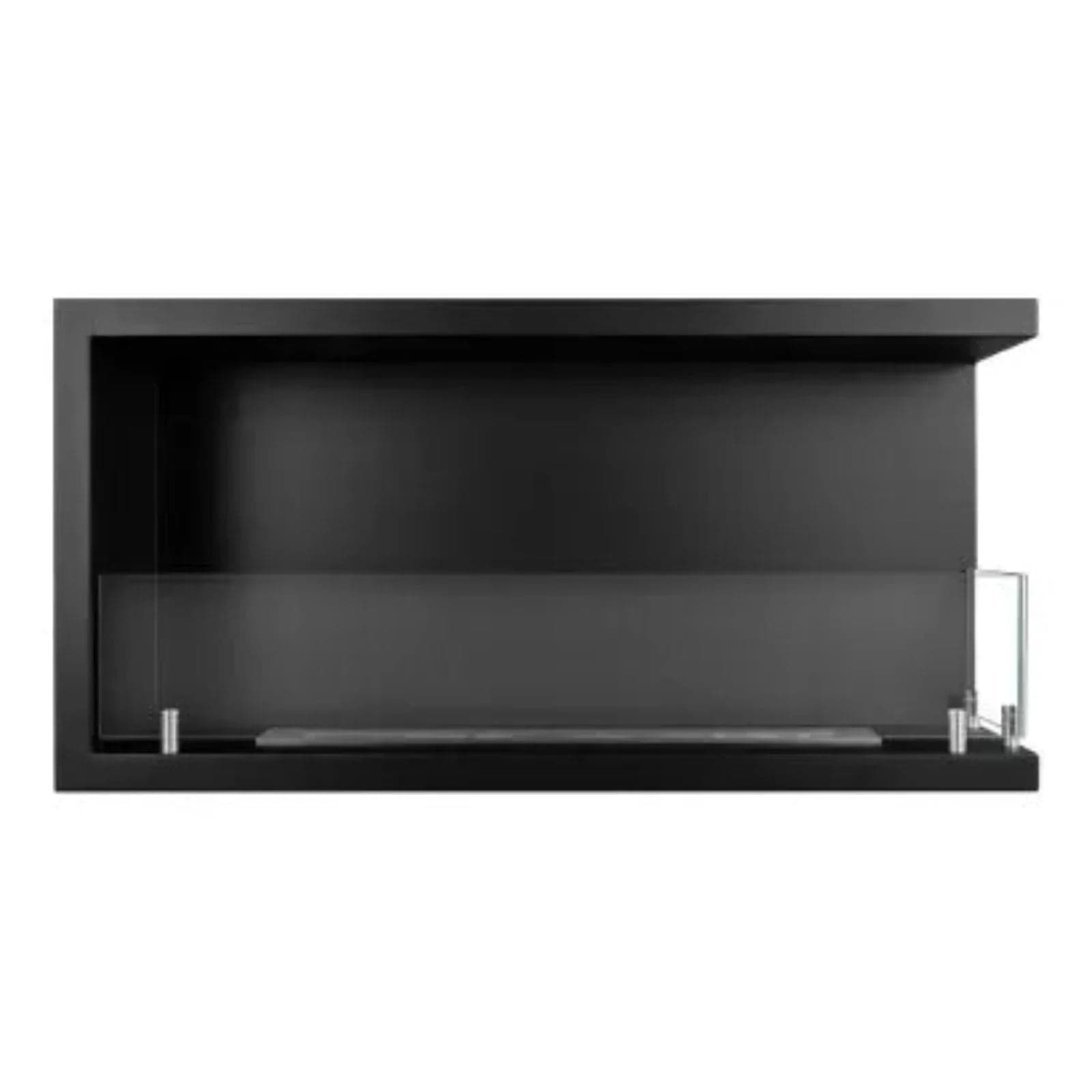 Camino a bioetanolo "Sutri 90 DX" da incasso ad angolo nero 90×45 in Caminetti gel ed etanolo Decor Space - Altamura, commercioVirtuoso.it