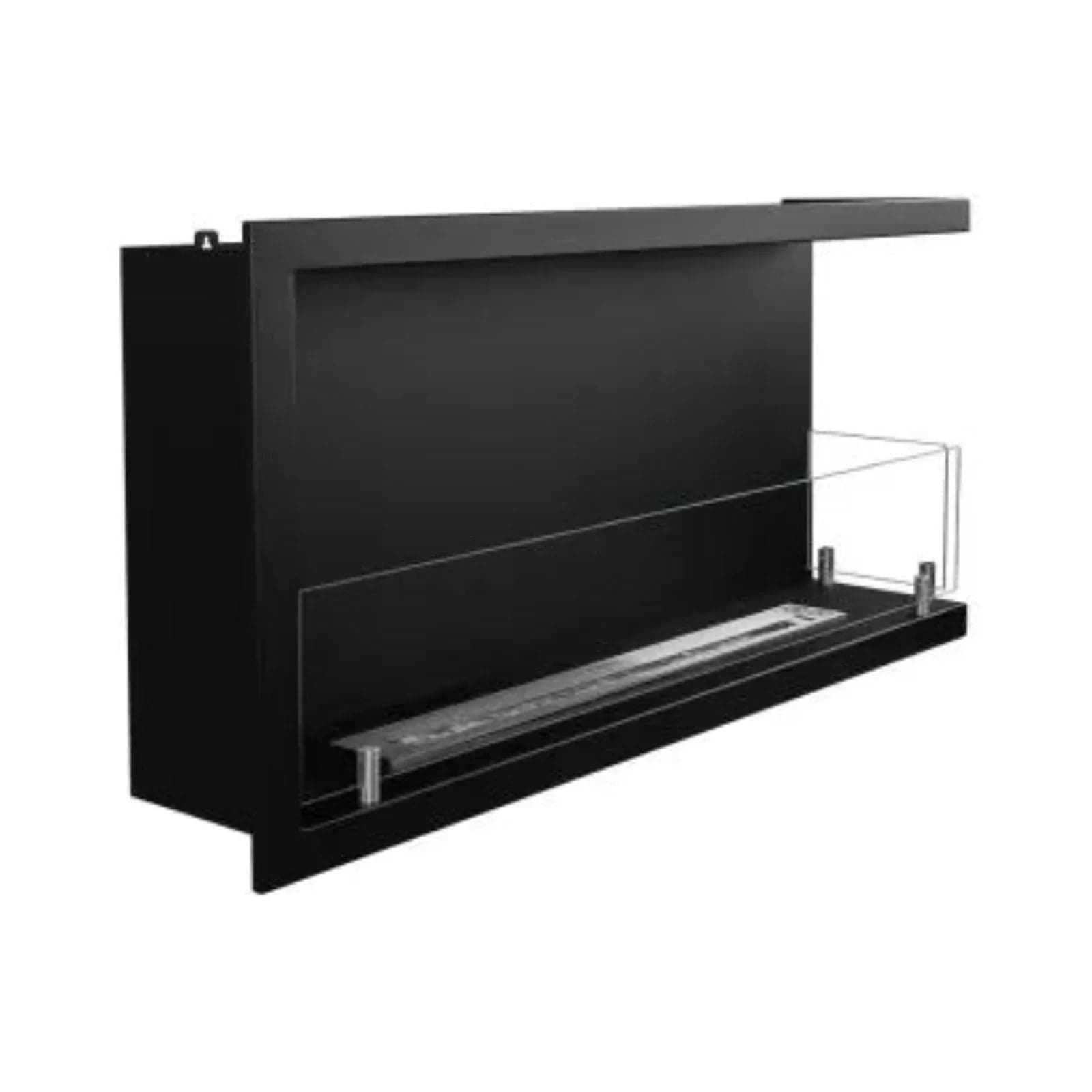 Camino a bioetanolo "Sutri 90 DX" da incasso ad angolo nero 90×45 in Caminetti gel ed etanolo Decor Space - Altamura, commercioVirtuoso.it